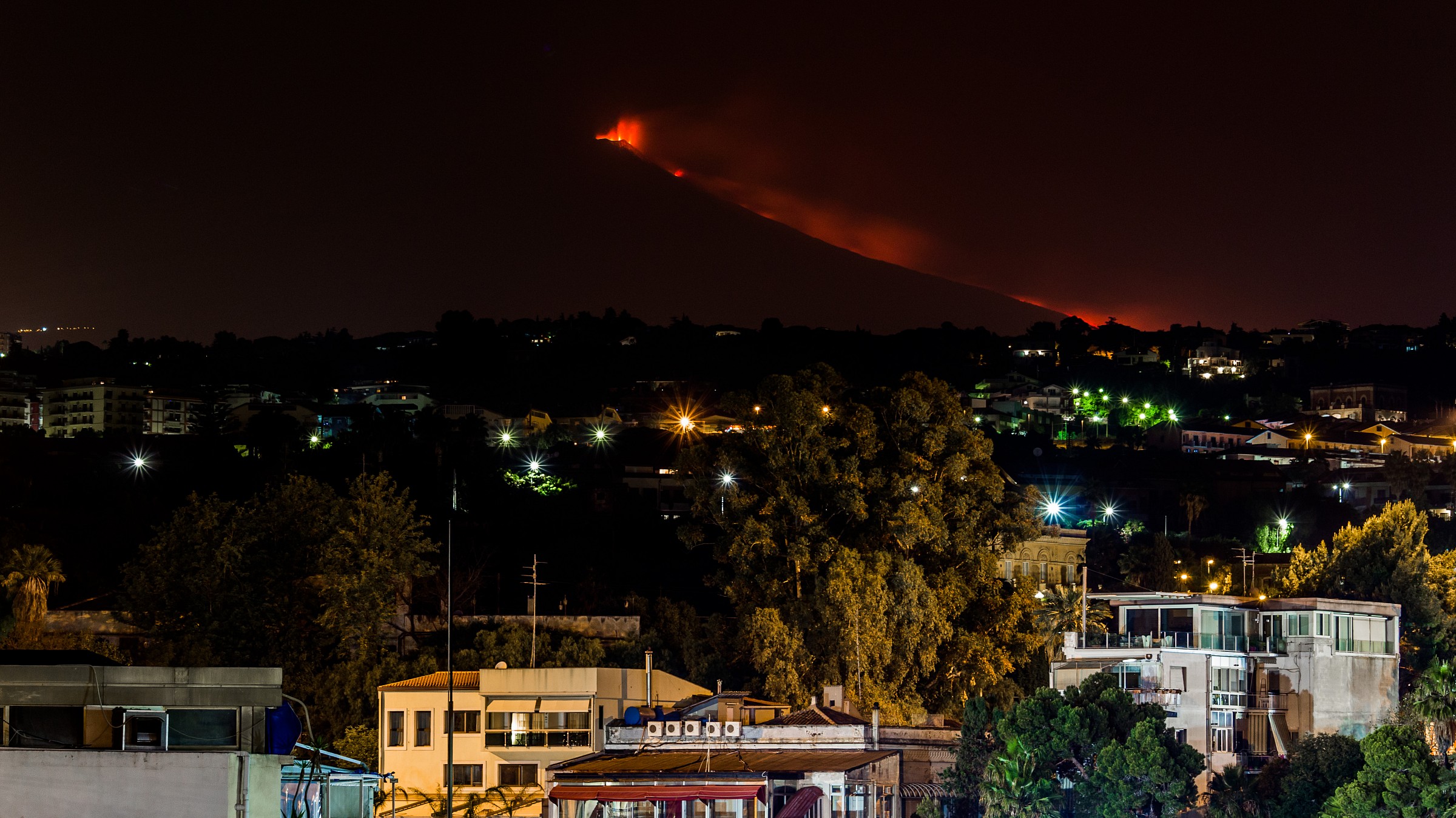 Eruzione Etna da Ognina