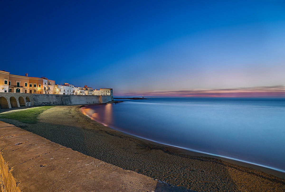 Gallipoli beach of purity at sunset