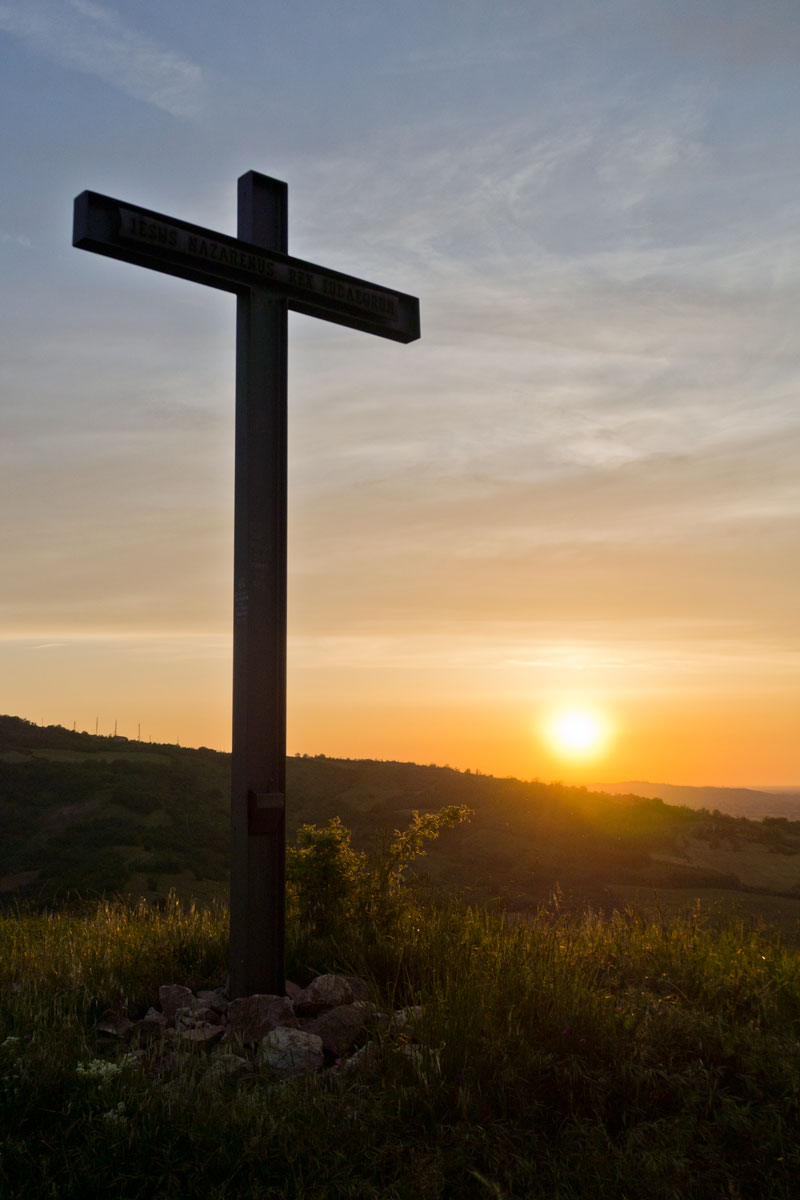 the cross at sunset