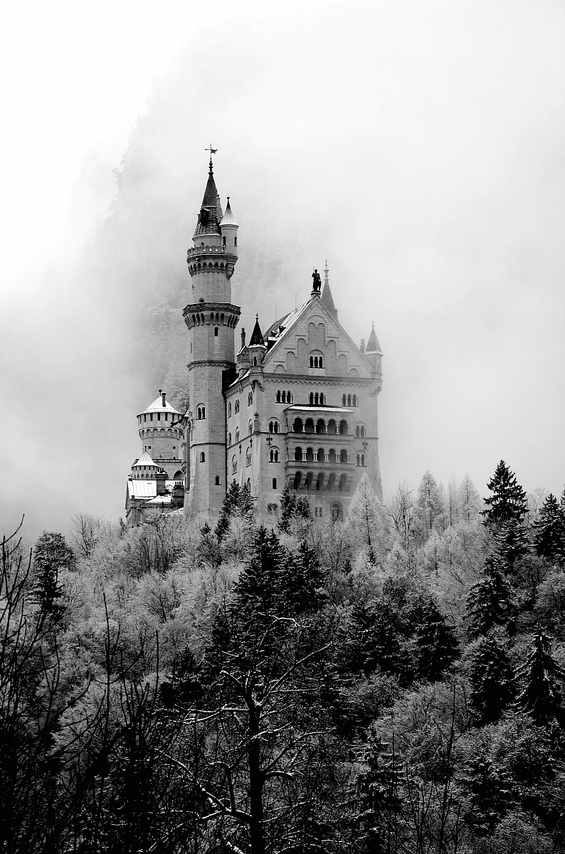 Castello di  Neuschwanstein b/n