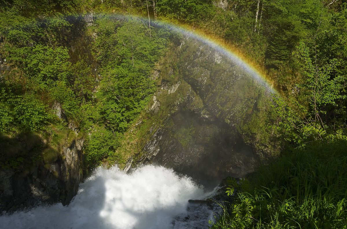 waterfall and rainbow