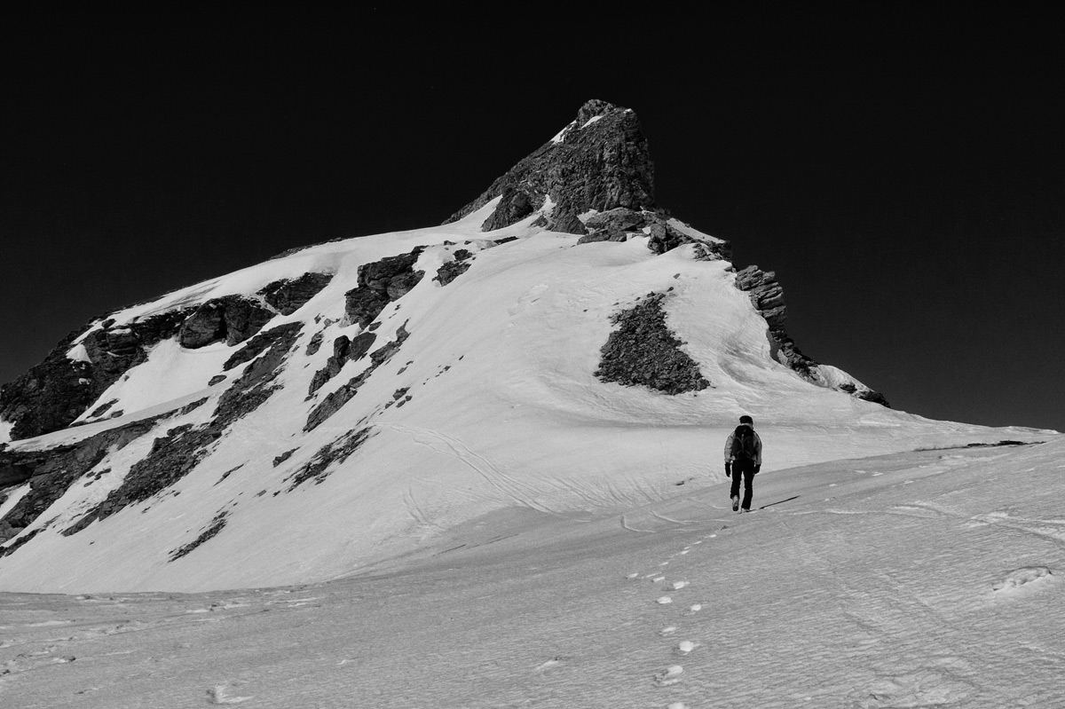 Last steps to the summit of Mount Cervet