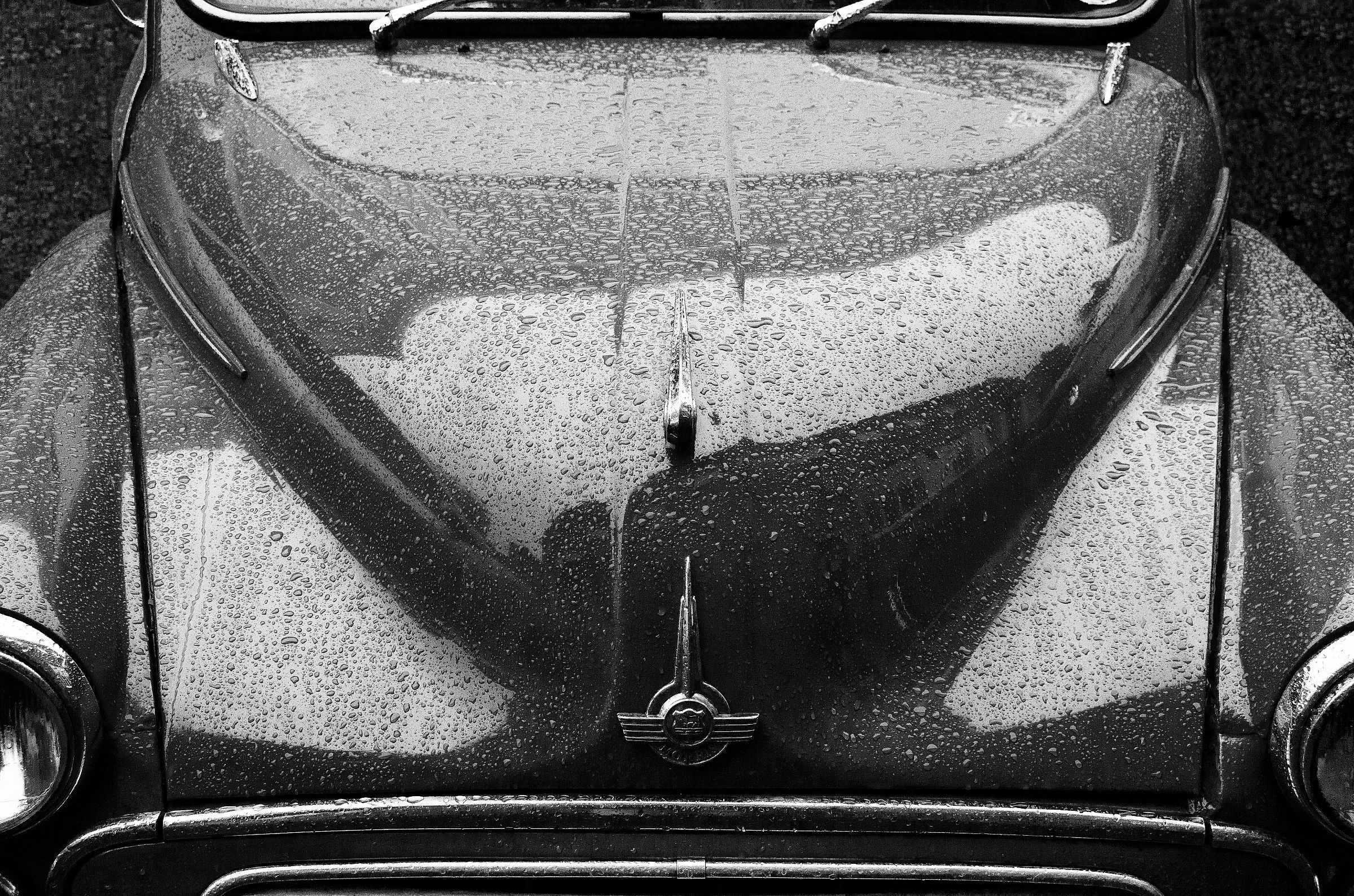 Morris Minor, in the Rain