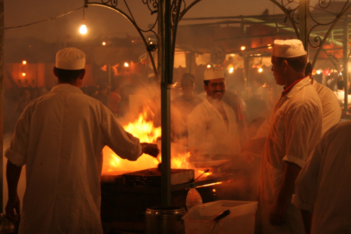 Marrakech, dinner in the square