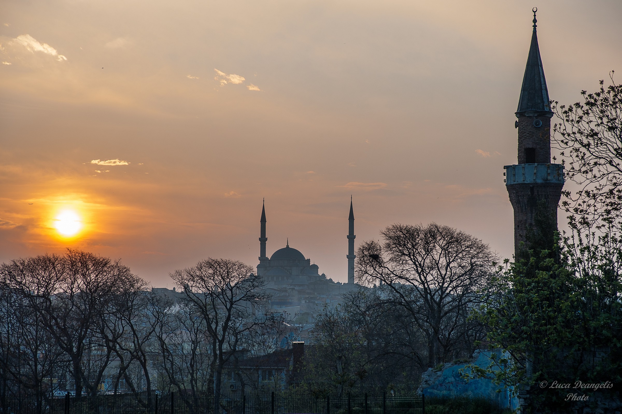Sunset on the mosque fatih