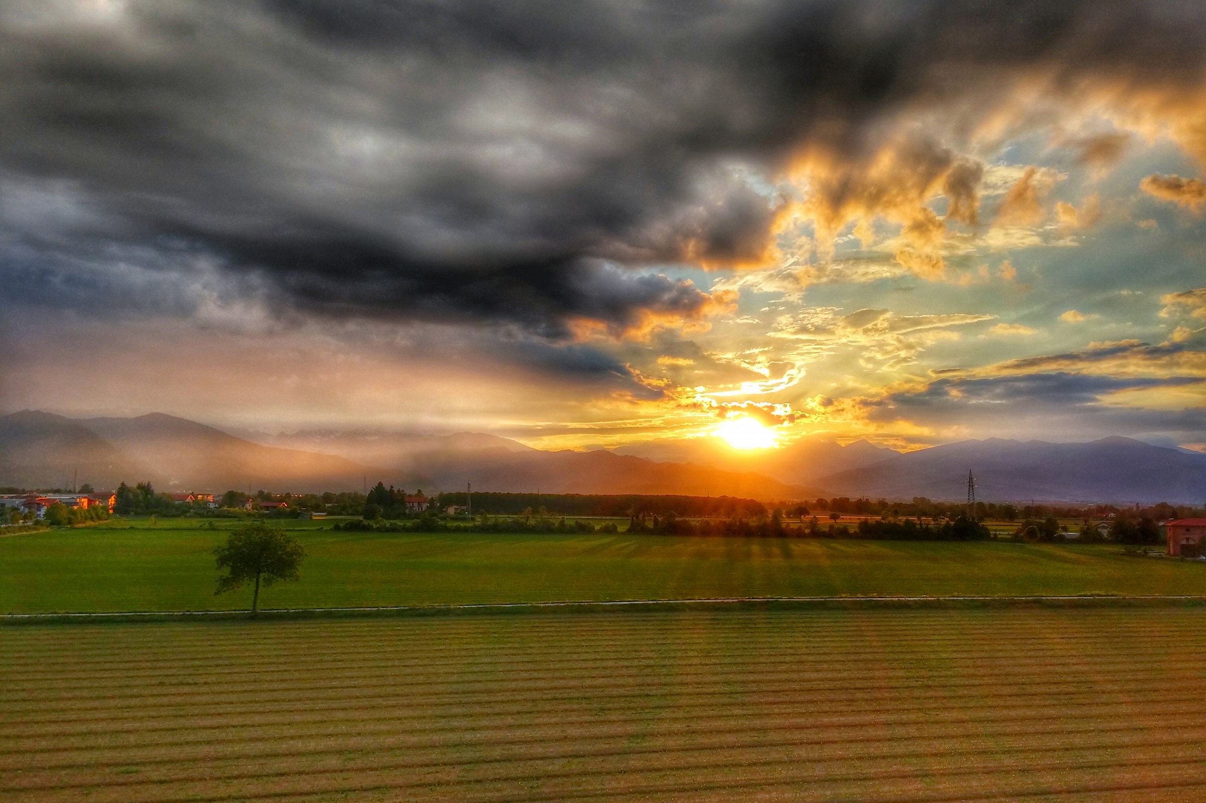 Sunset from home with smartphone