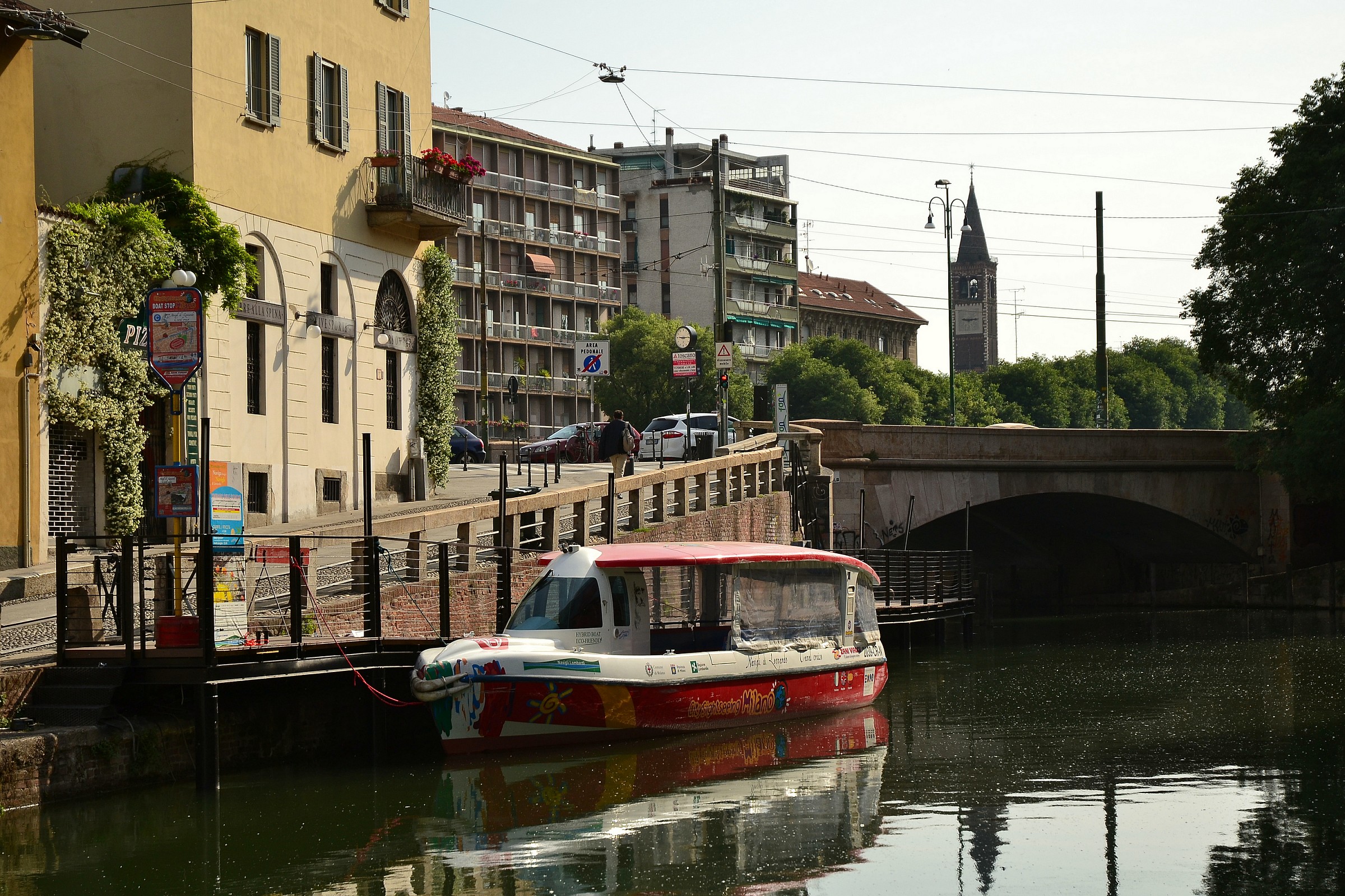 .. water bus at the terminus of the canal towpath great