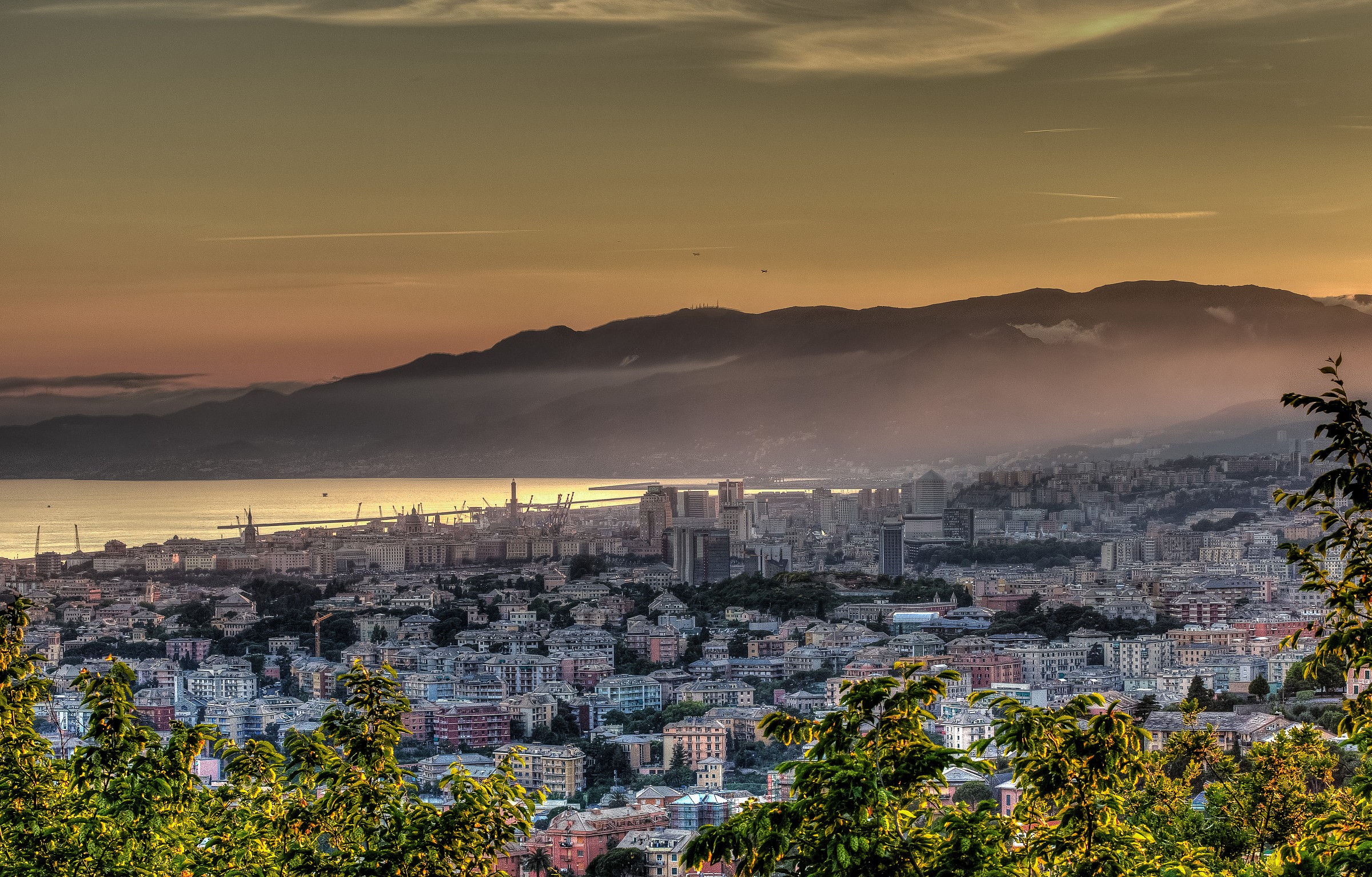 Genoa just after a sensational sunset