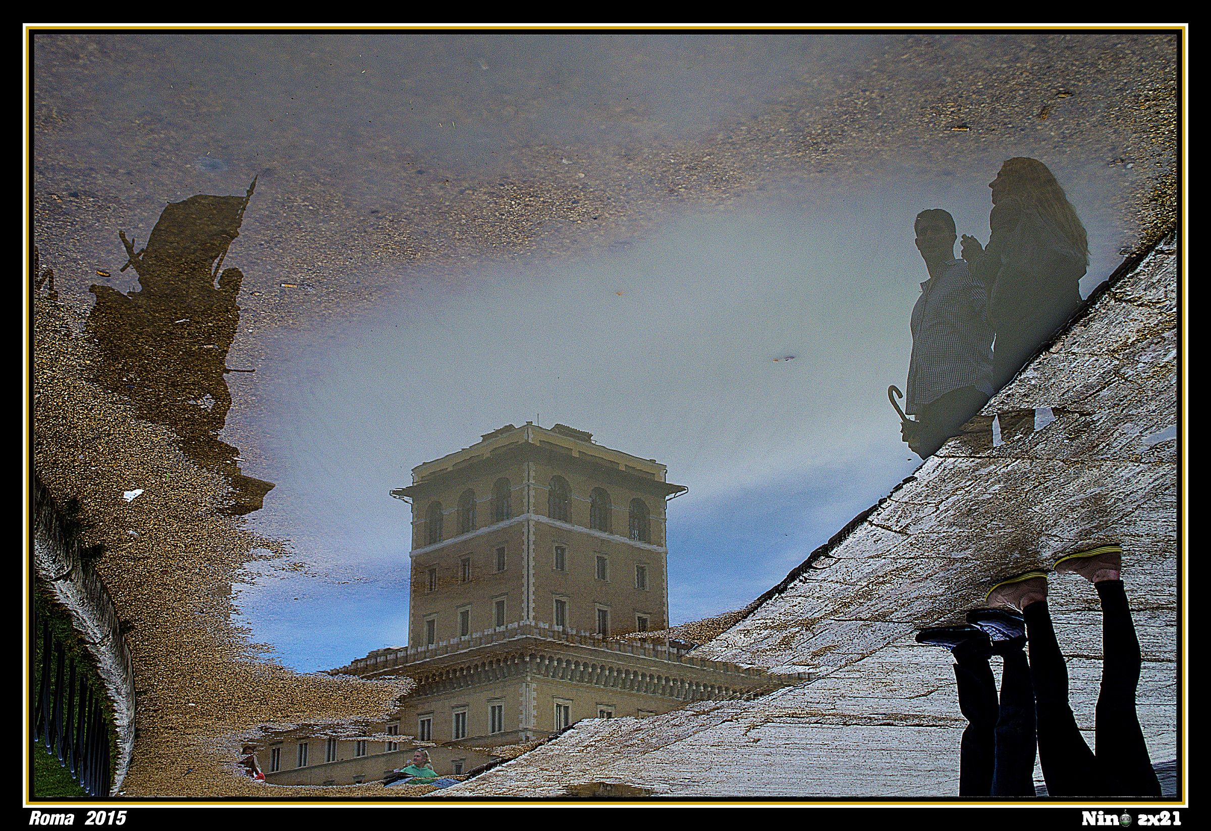 Tourists after the rain