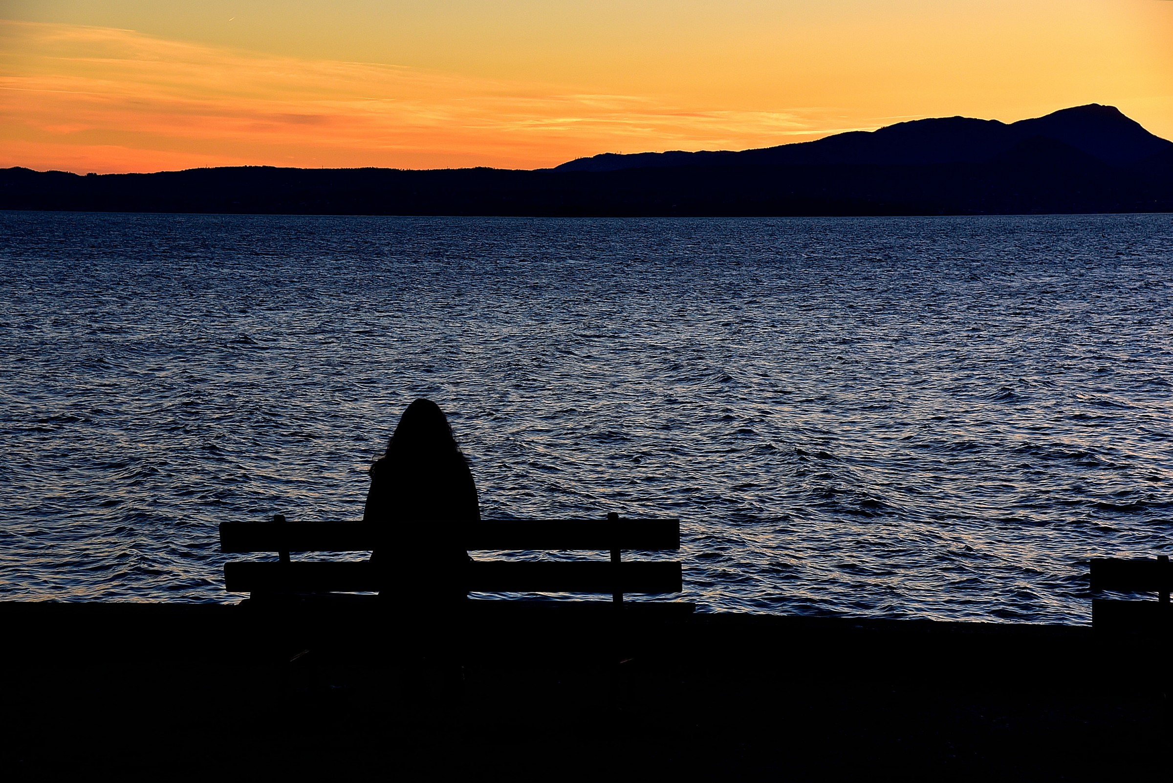 woman watching the sunset