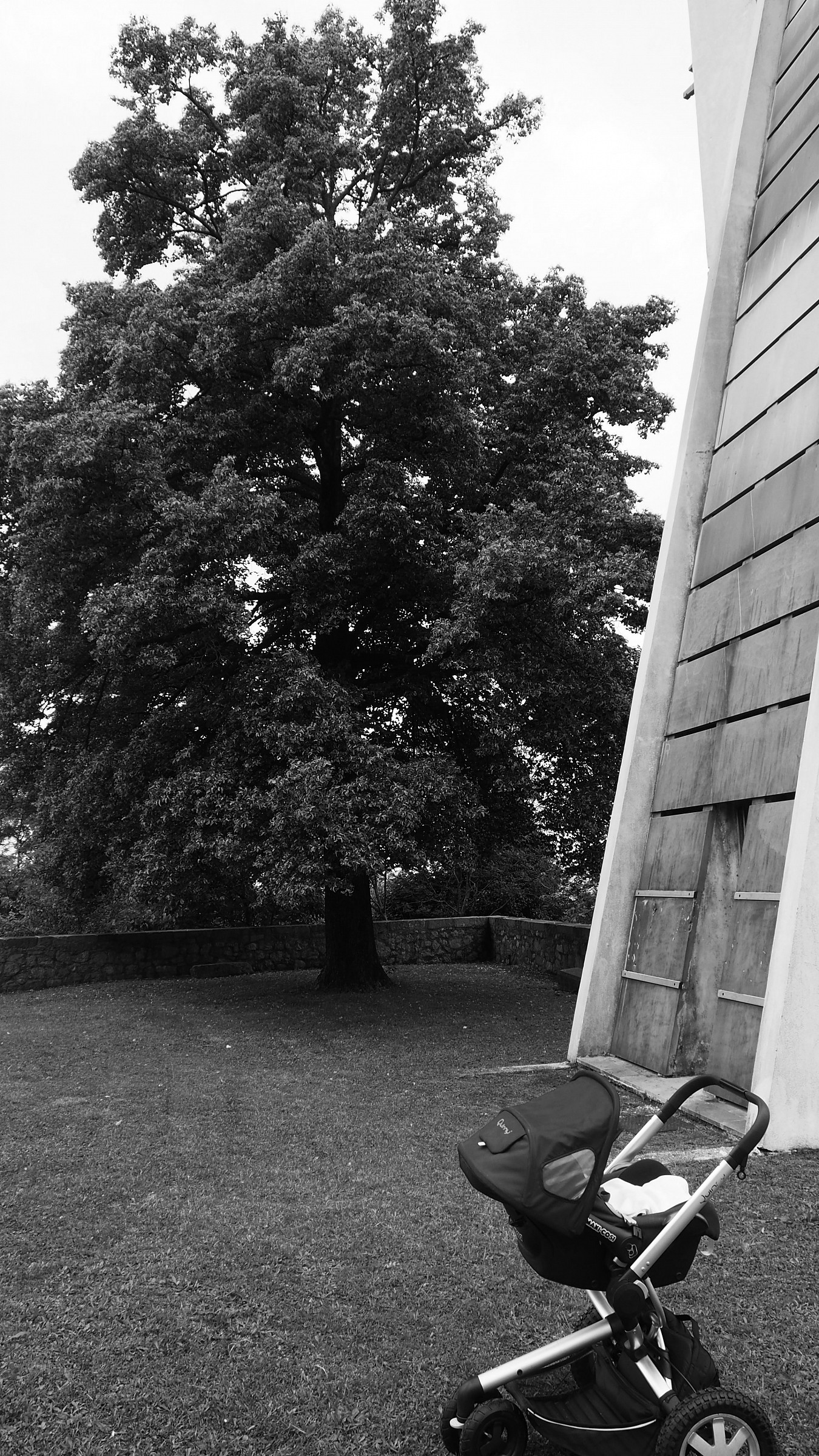 stroller and bell tower