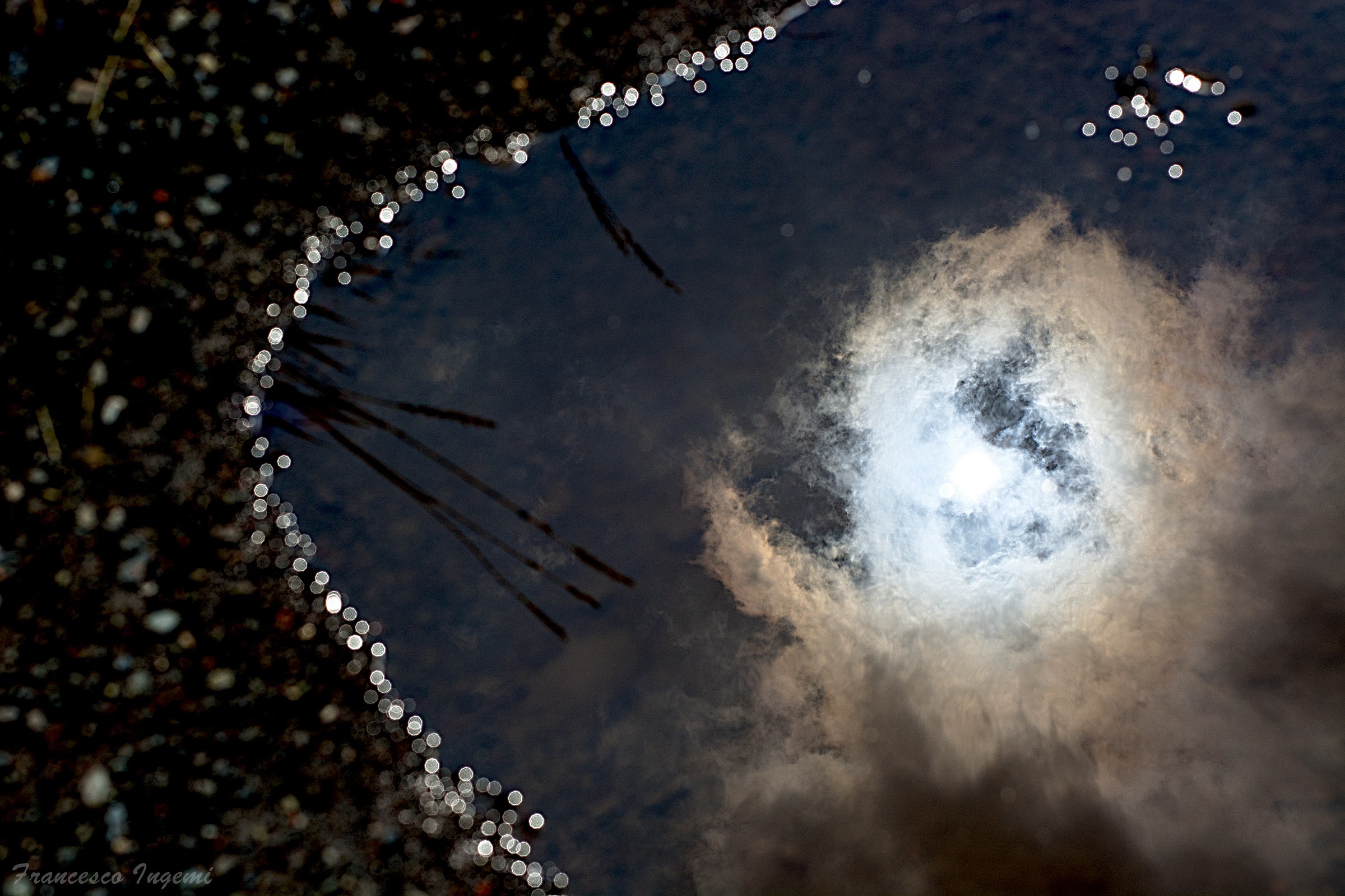 Visions of the cosmos in a puddle.