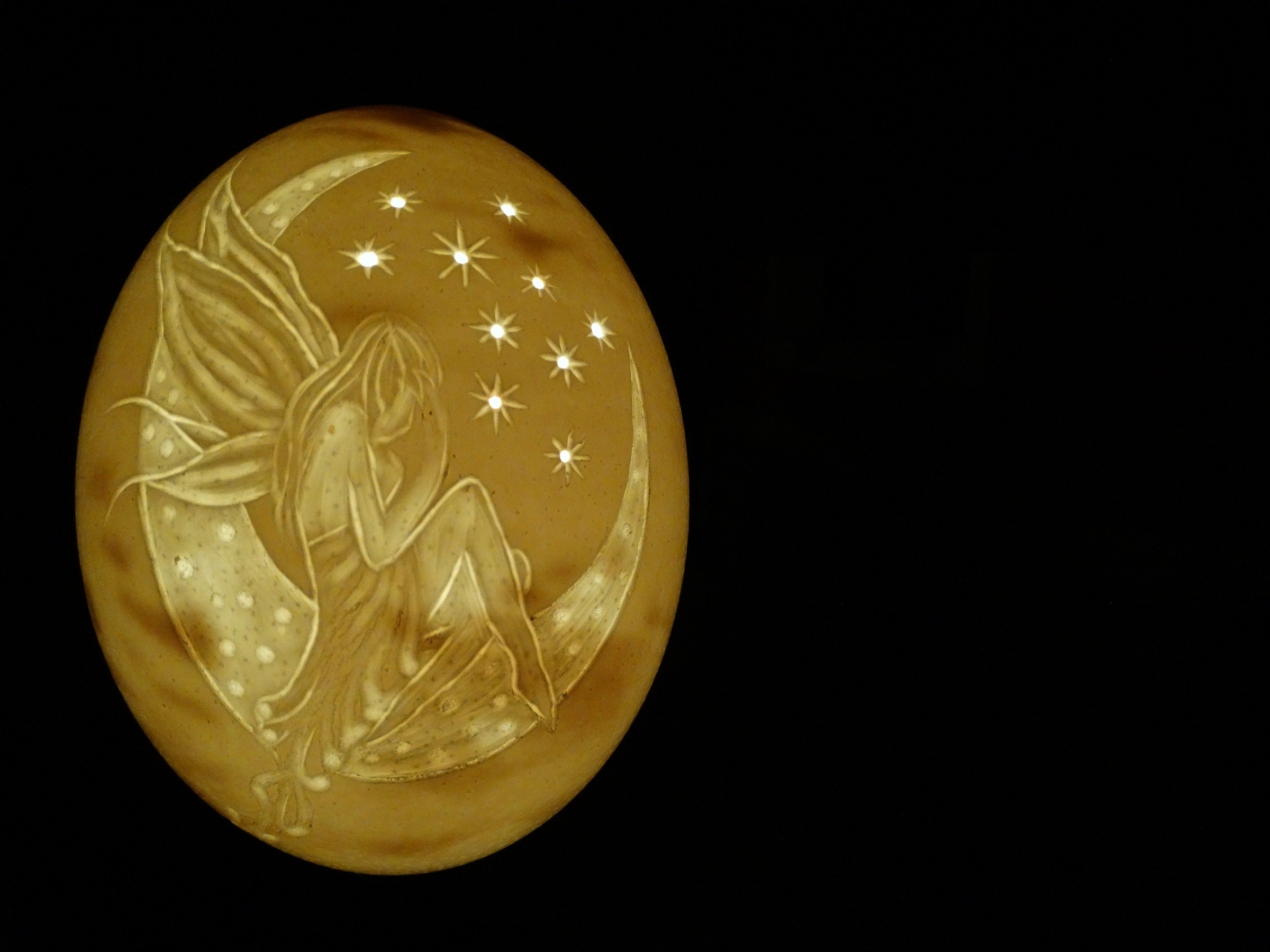 Incisione su uovo di struzzo