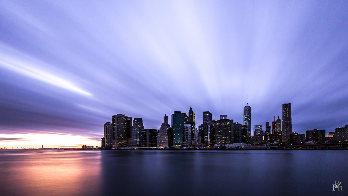 Purple New York Skyline