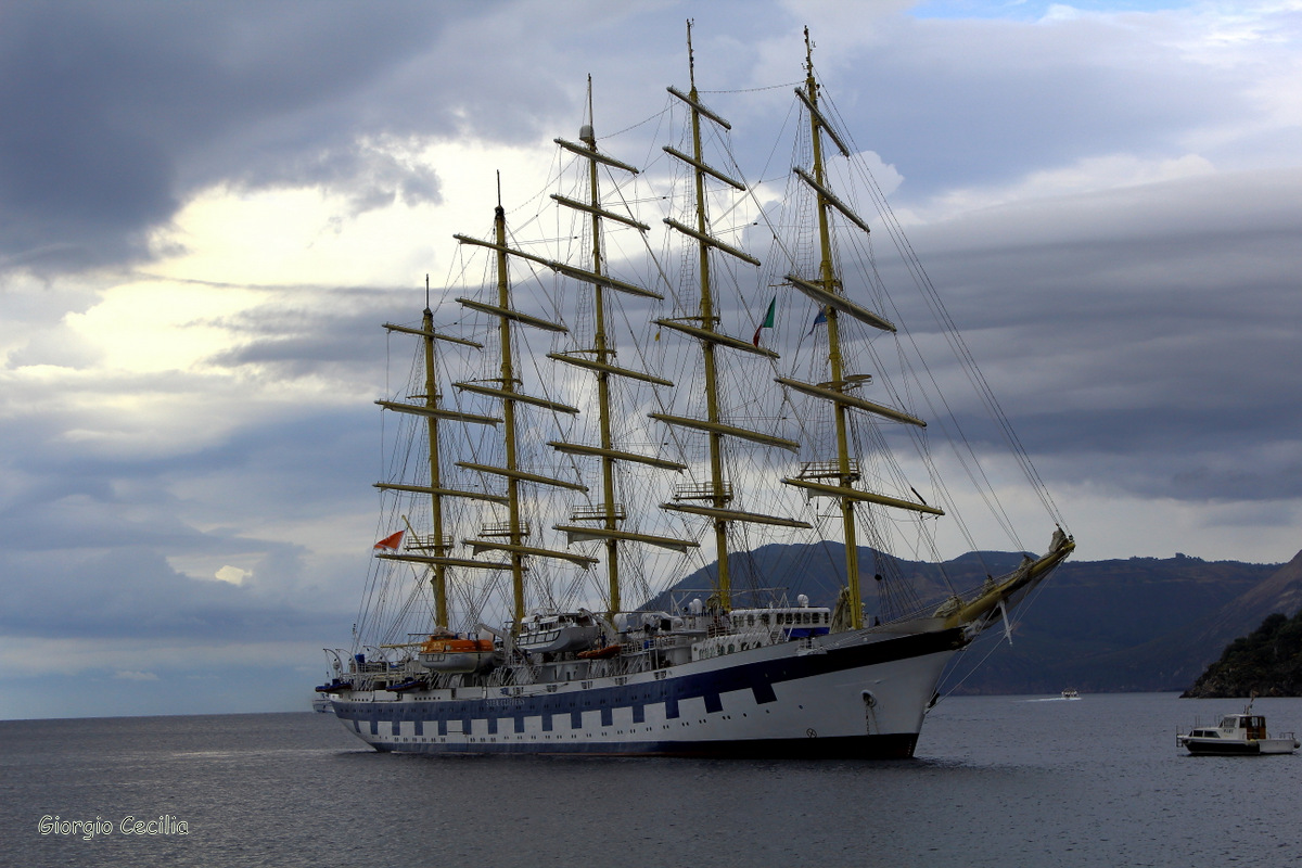 Lipari "Tall Ship at anchor"