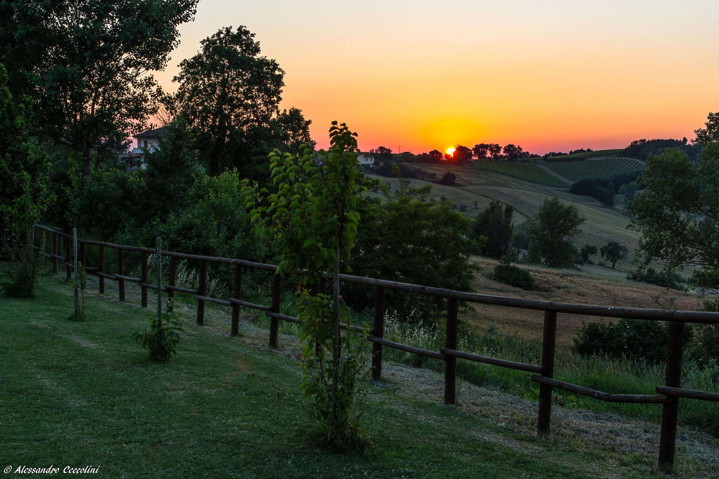 Sunset on the hills of Pesaro