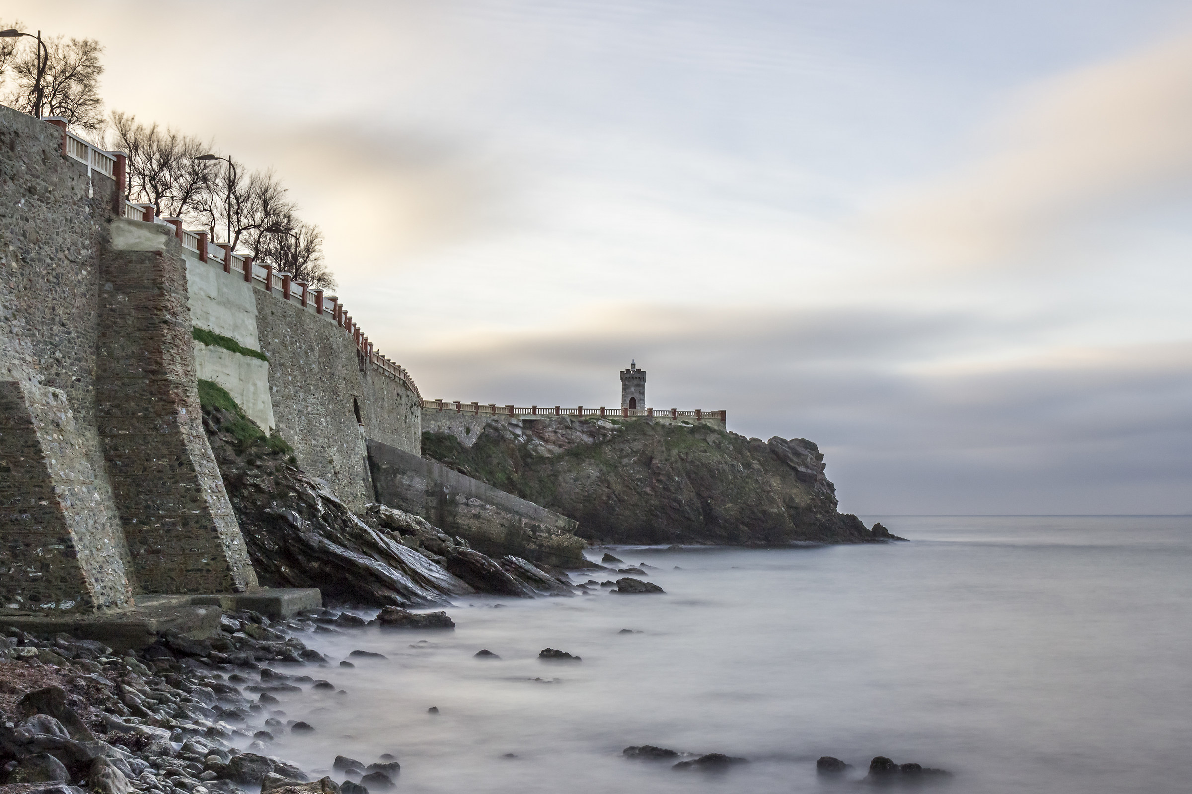 Piazza Bovio (Piombino) dawn in winter