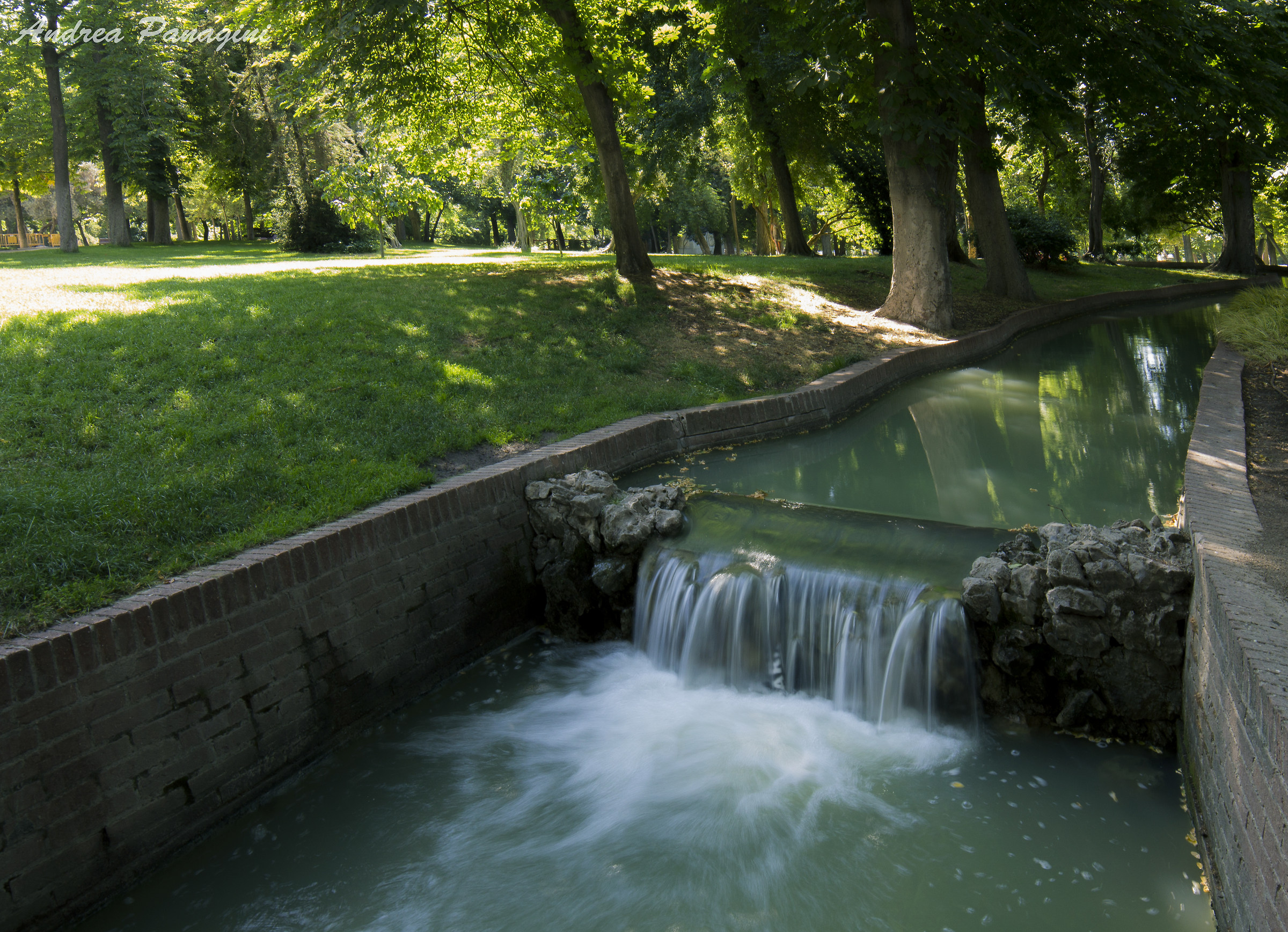 Waterfall in the Parque del Retiro