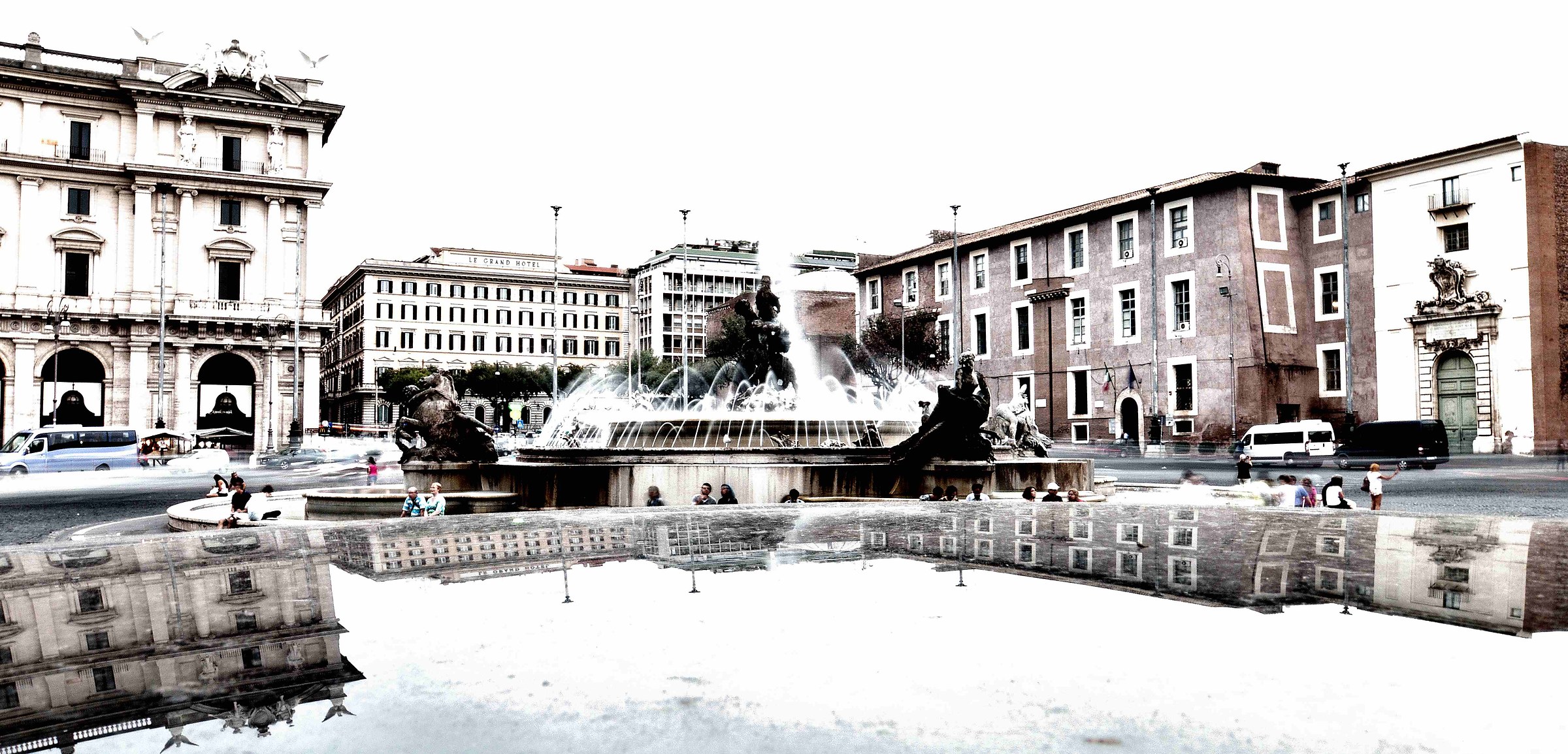 Esedra vintage al tramonto