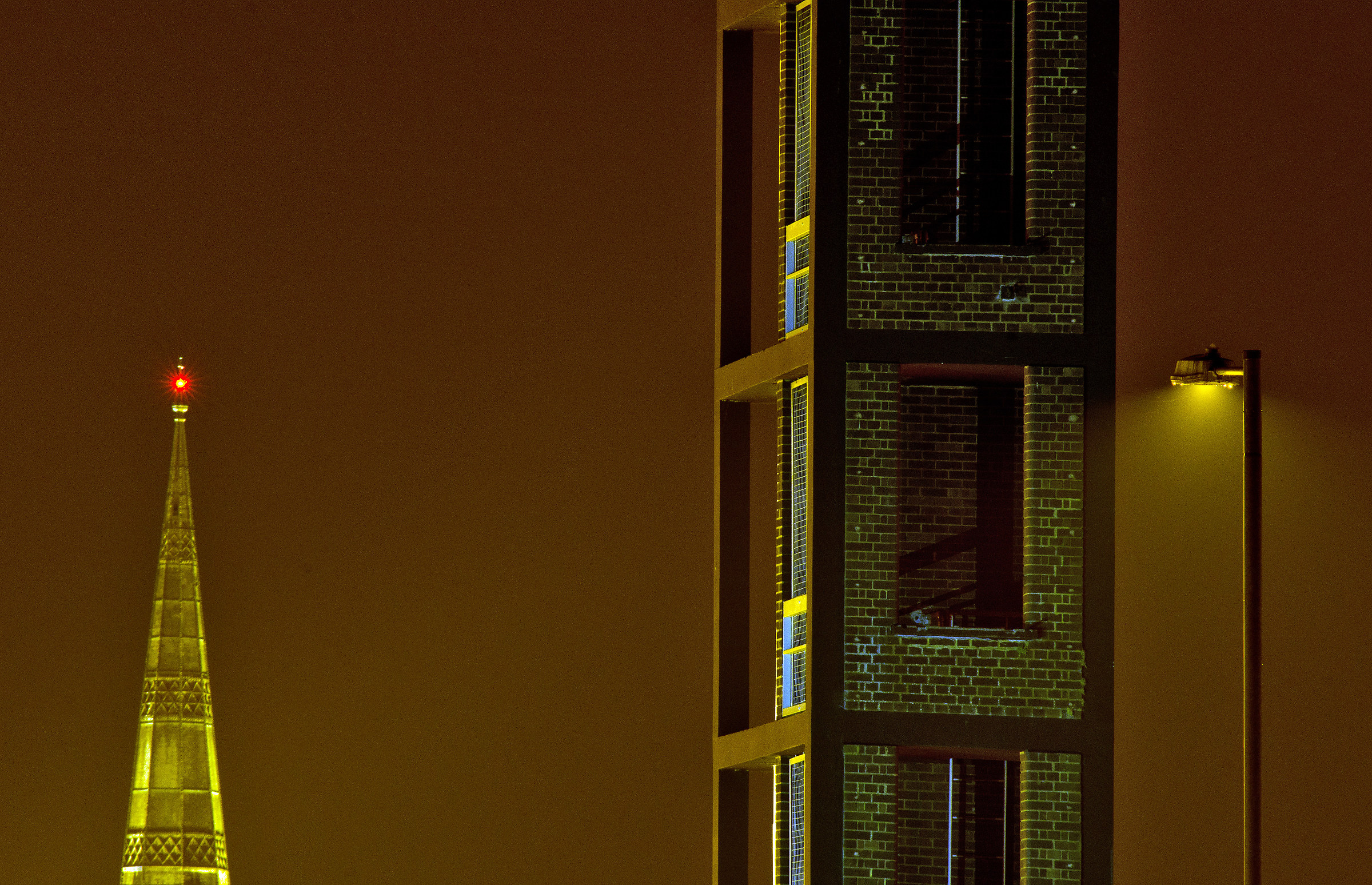 Spire, Fire Tower and Lampost