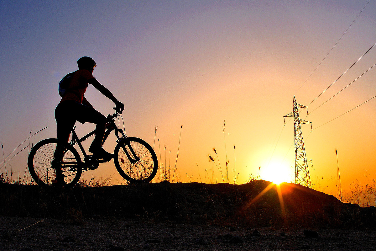 Biking at sunset ...
