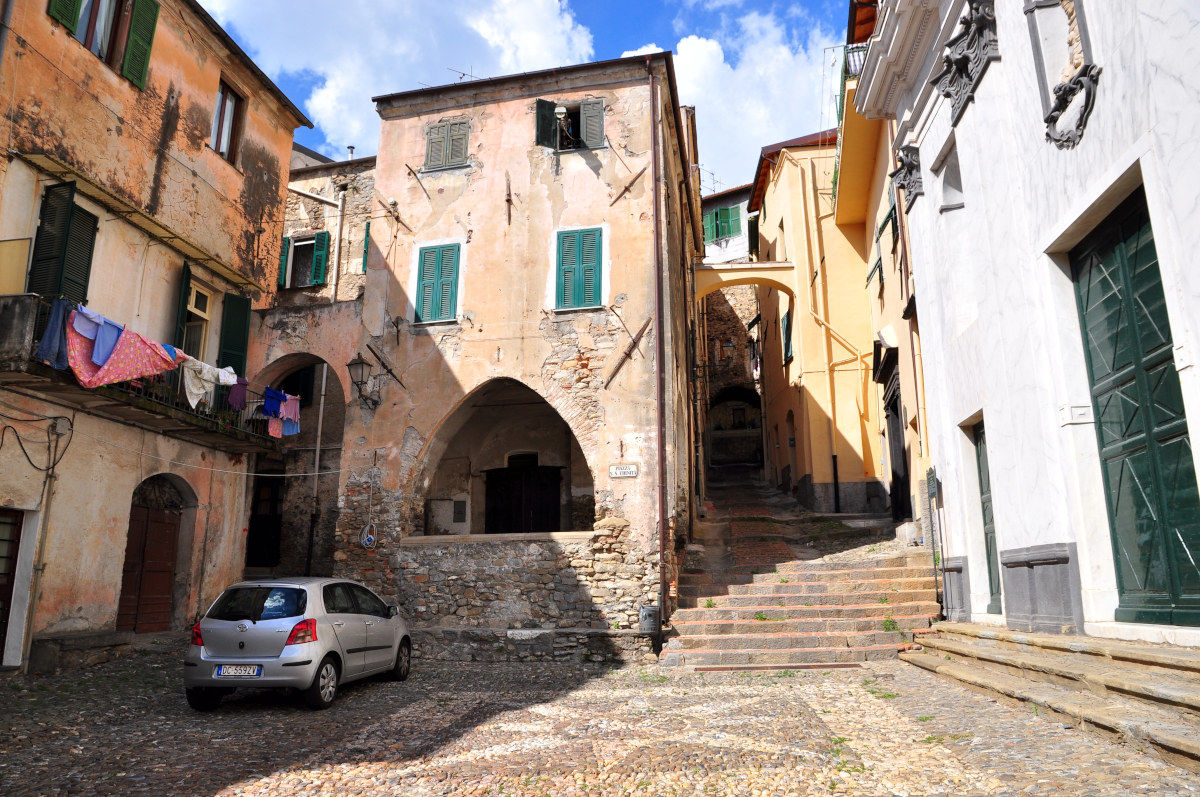 Corner of the Middle Ages in Taggia (Imperia).