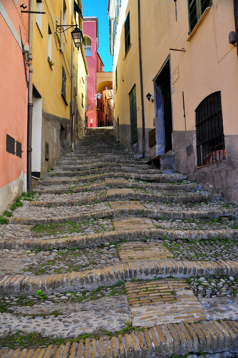 Cervo (Imperia) .Antica staircase in the medieval village.