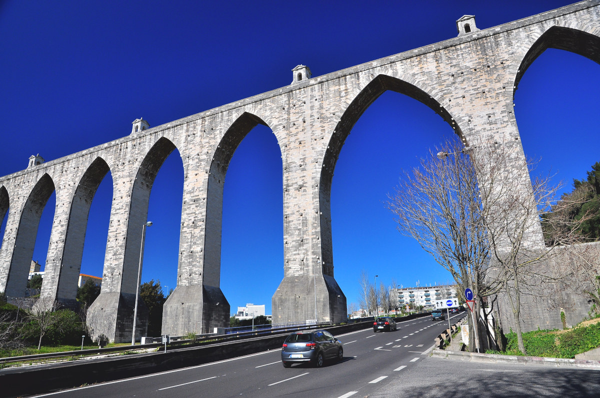 The imposing and monumental Aqueduct Lisbon.