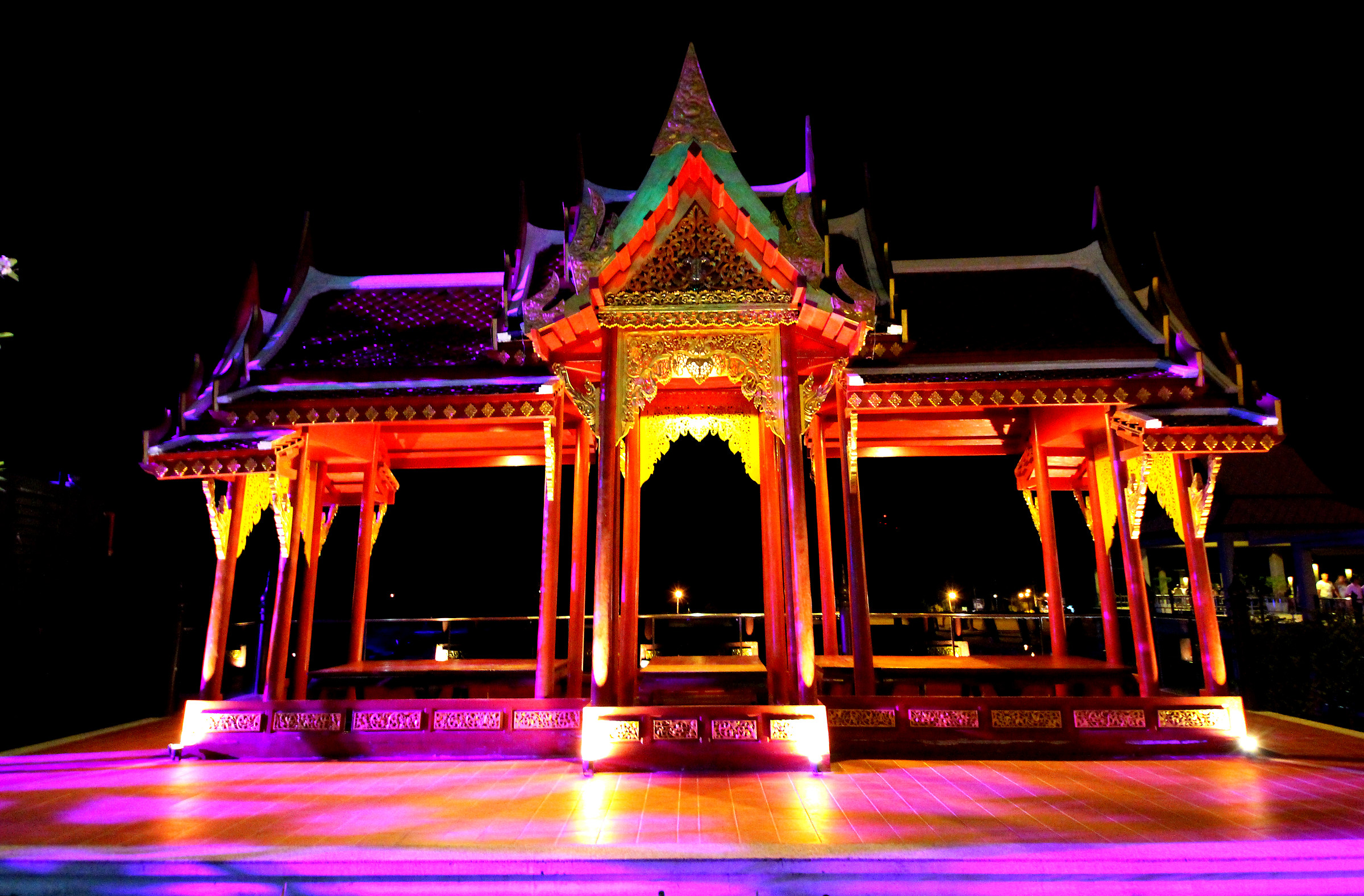 Buddhist Temple at night