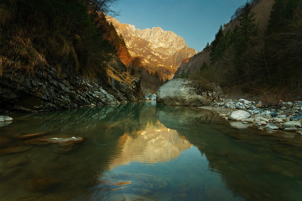 In the middle of the river Dezzo