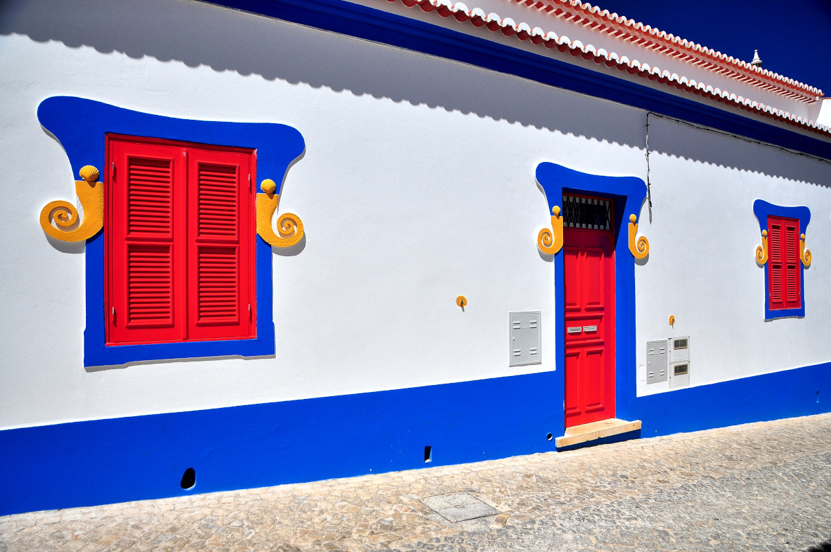 Brightly colored house in Lagos.