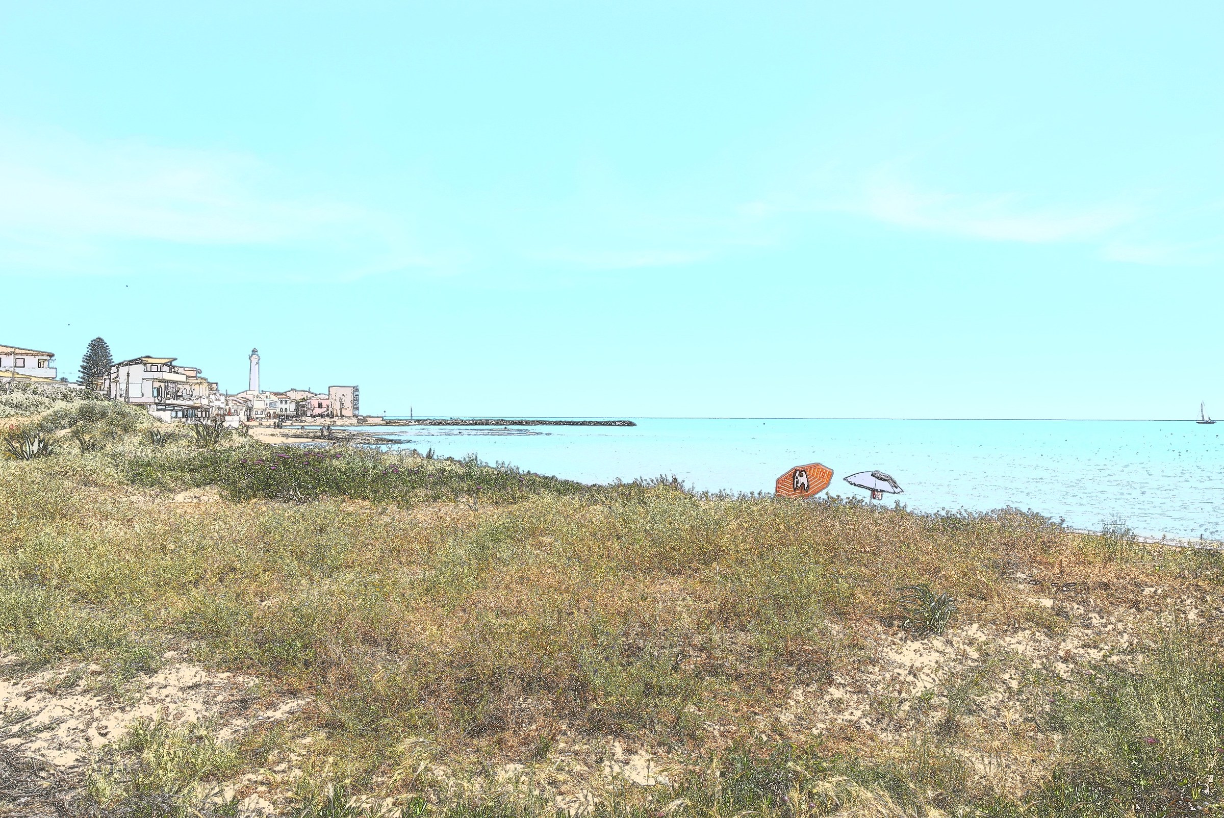 watercolor ... Punta Secca