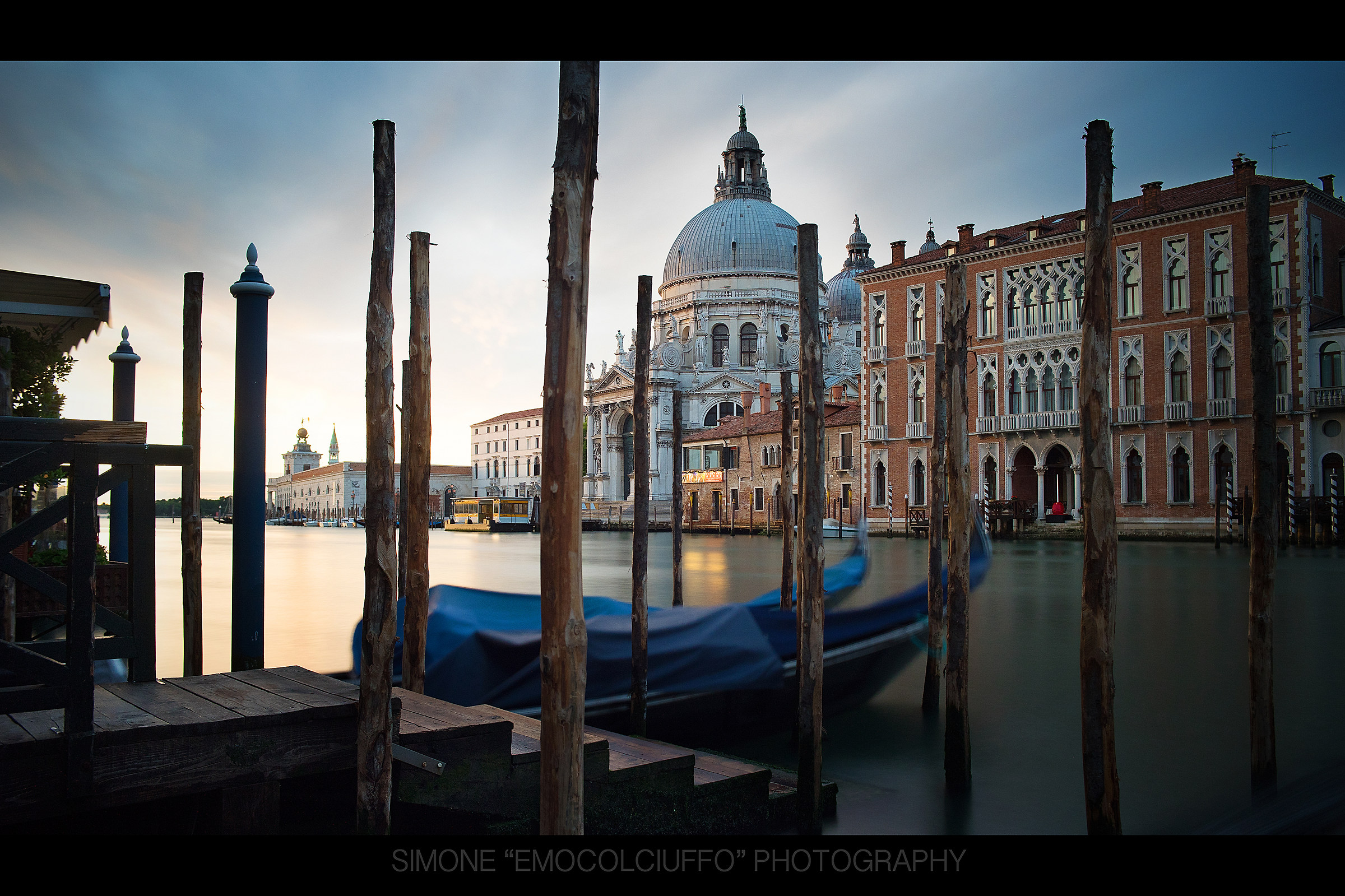 Gondolas resting near Santa Maria della Salute
