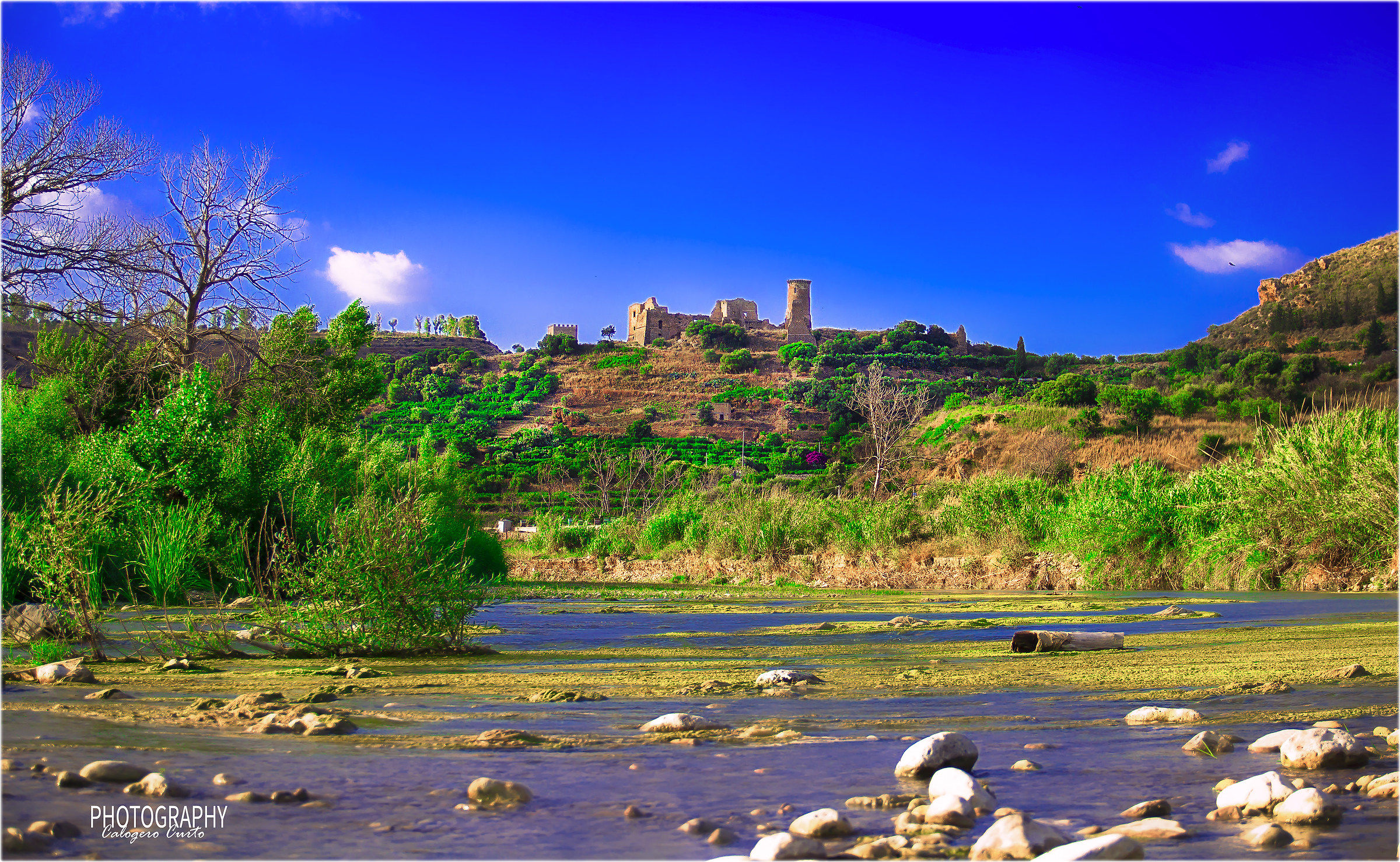 River with vegetables over the castle in poggiodiana