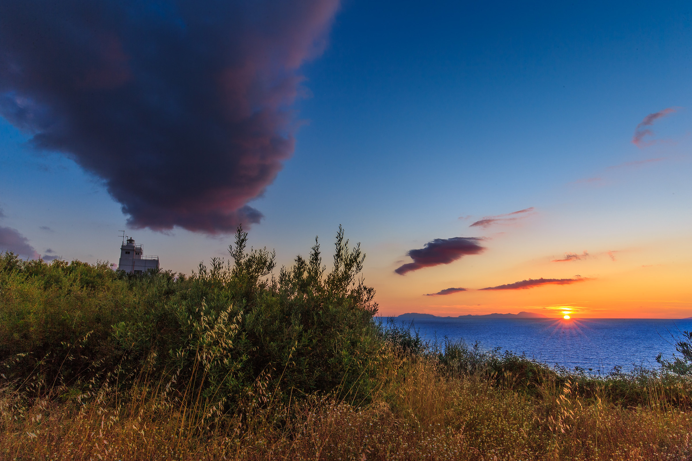 Sicilian sunset between the Aeolian islands