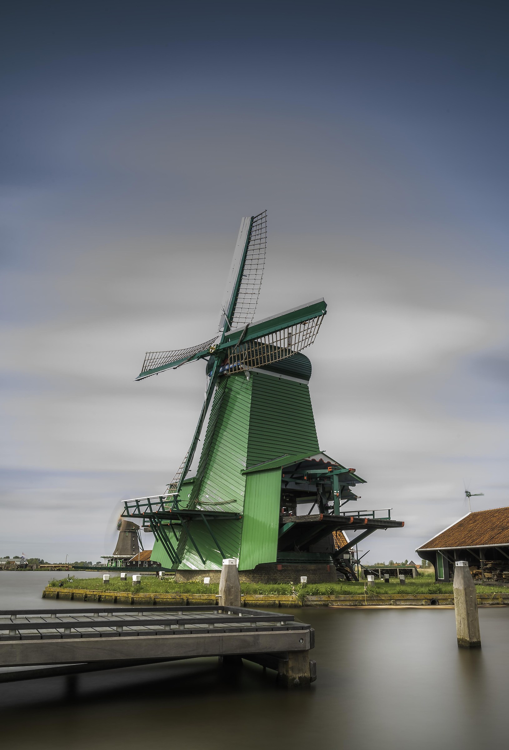 Green on a windmill
