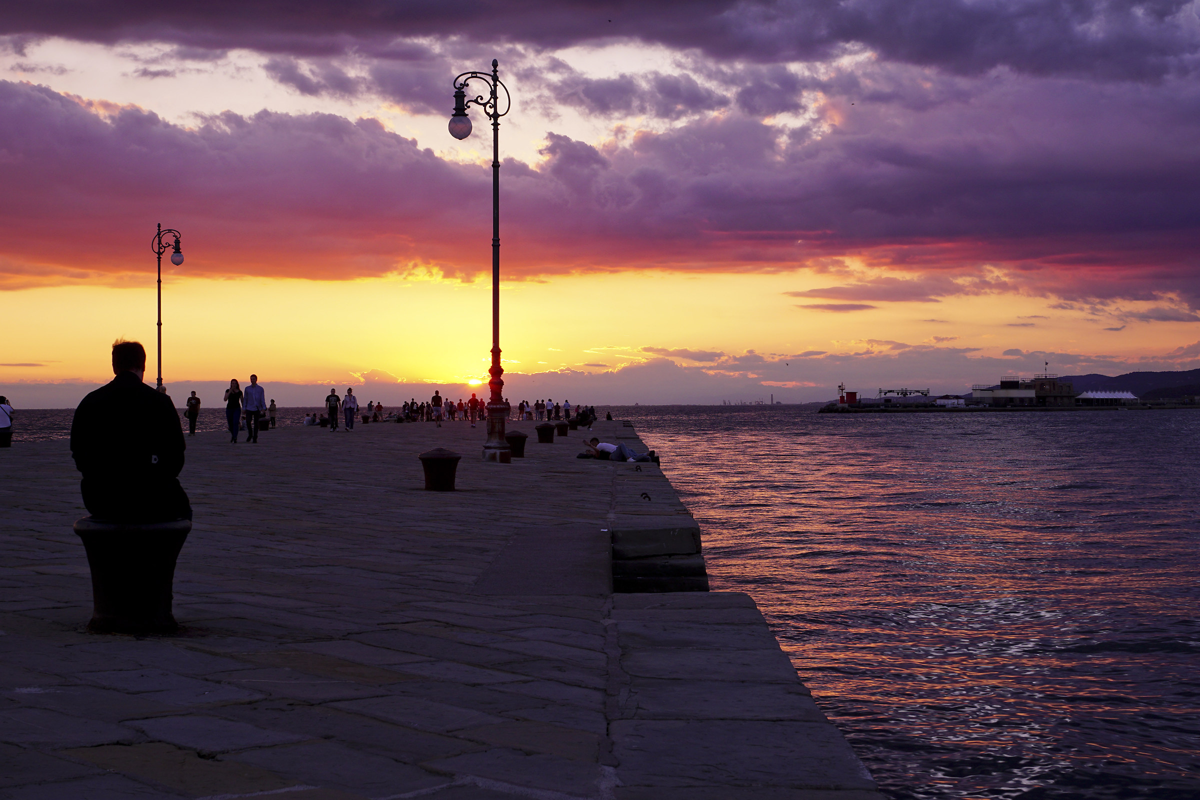 Sunset on the waterfront