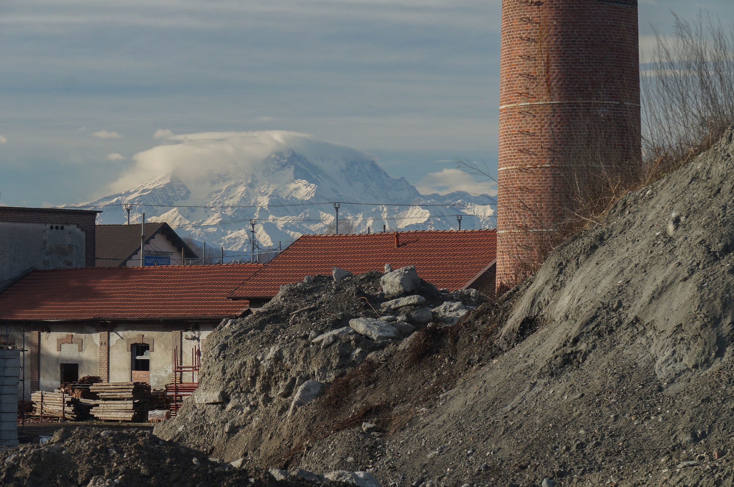 Construction site of abandoned industrial area