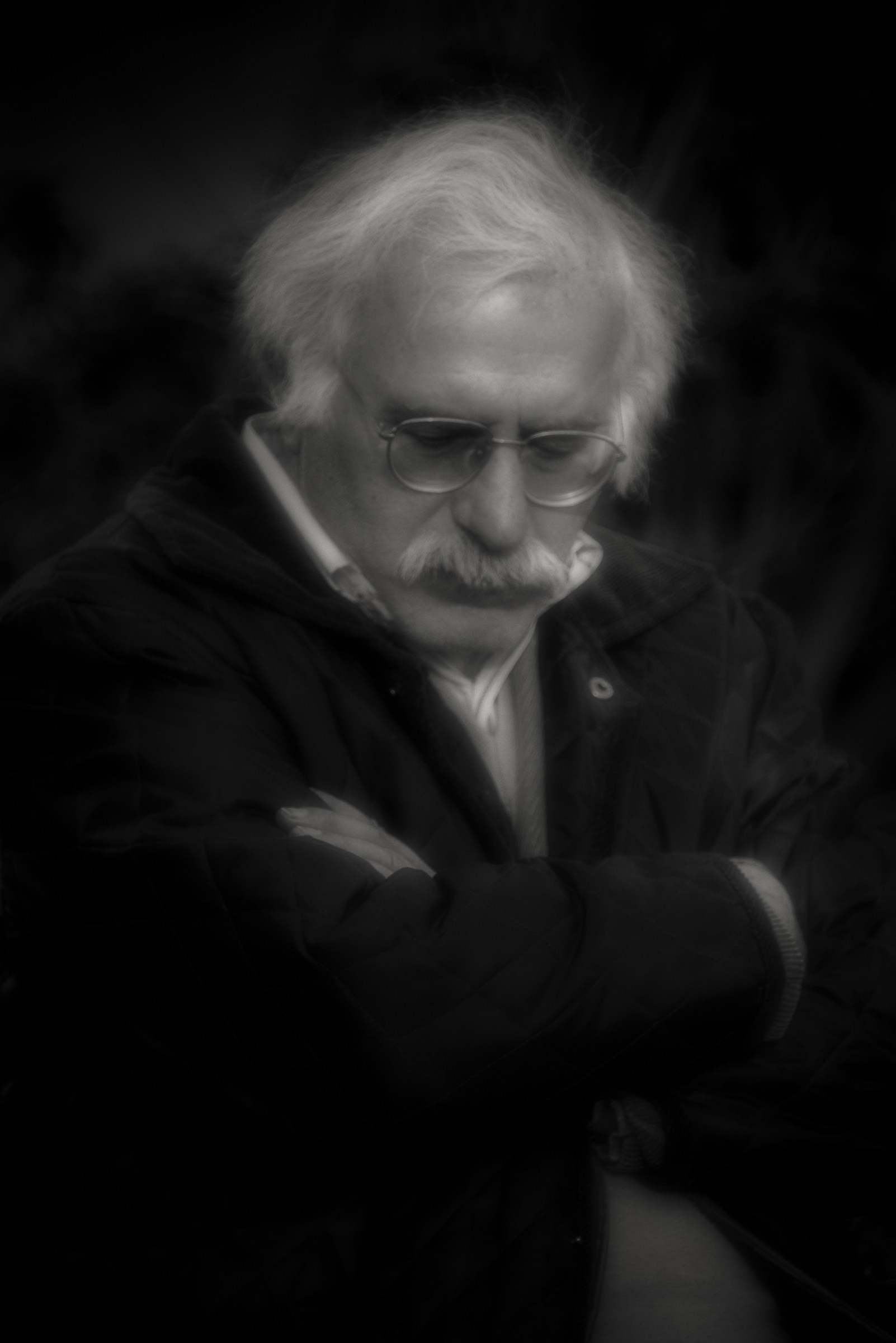 Absorbed in the thoughts