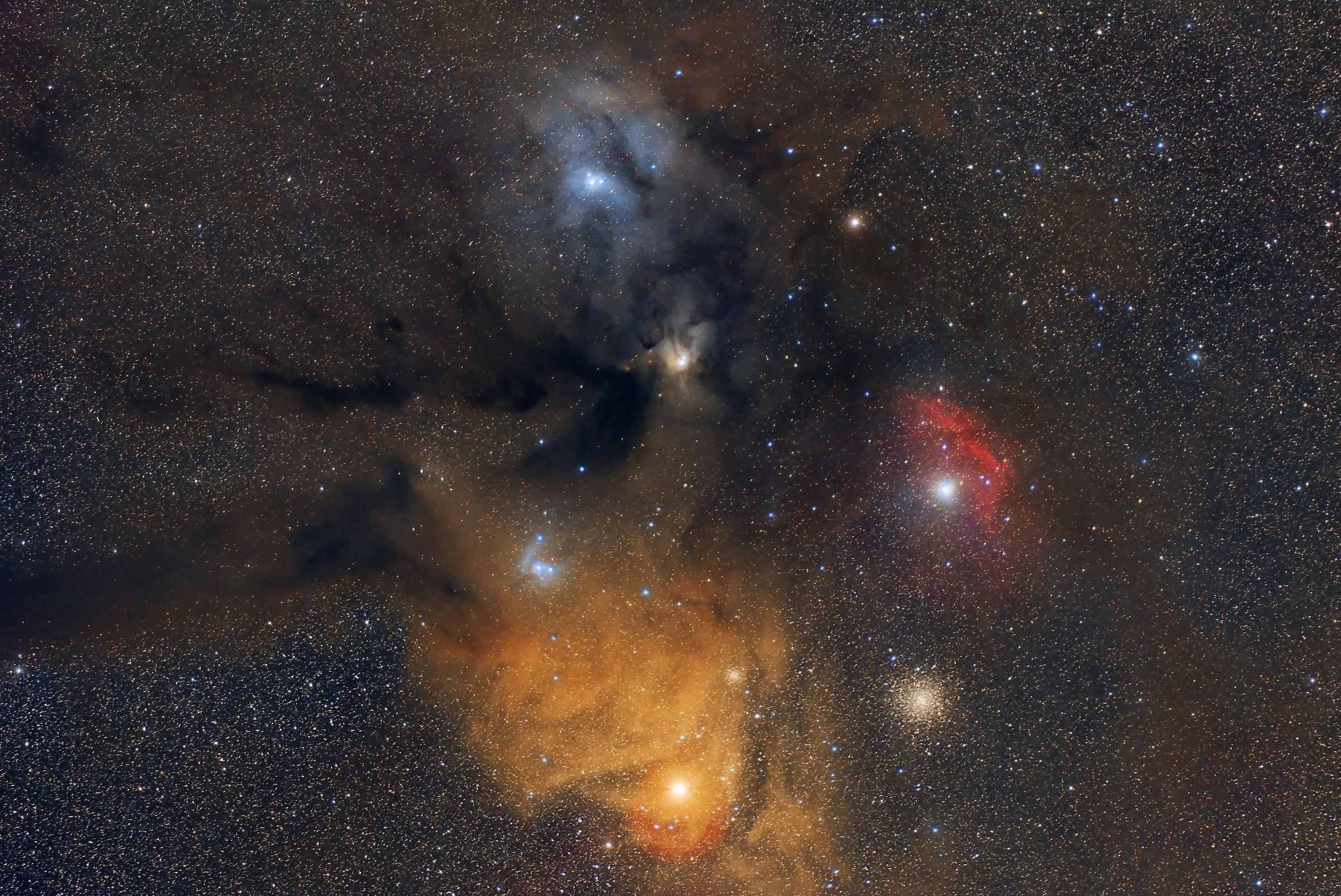 Rho Ophiuchi and Antares