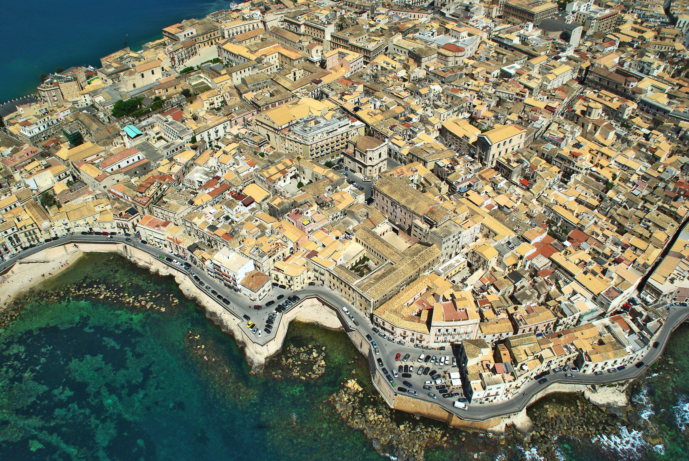 Veduta aerea dell'isola di Ortigia di Siracusa