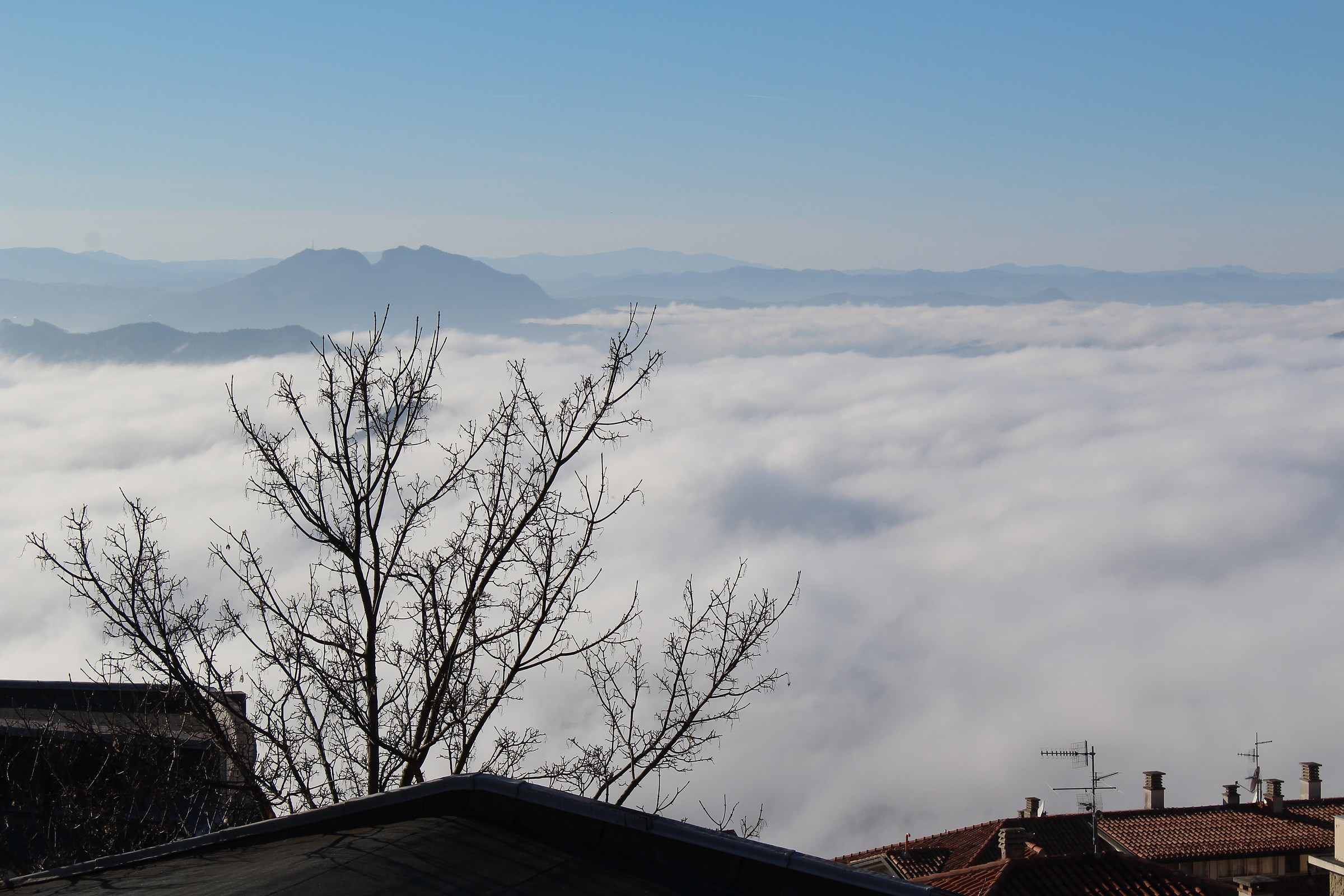 the fog and below nothing