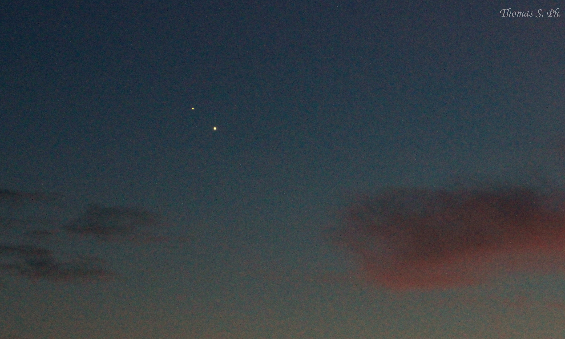 Giove e Venere al tramonto.