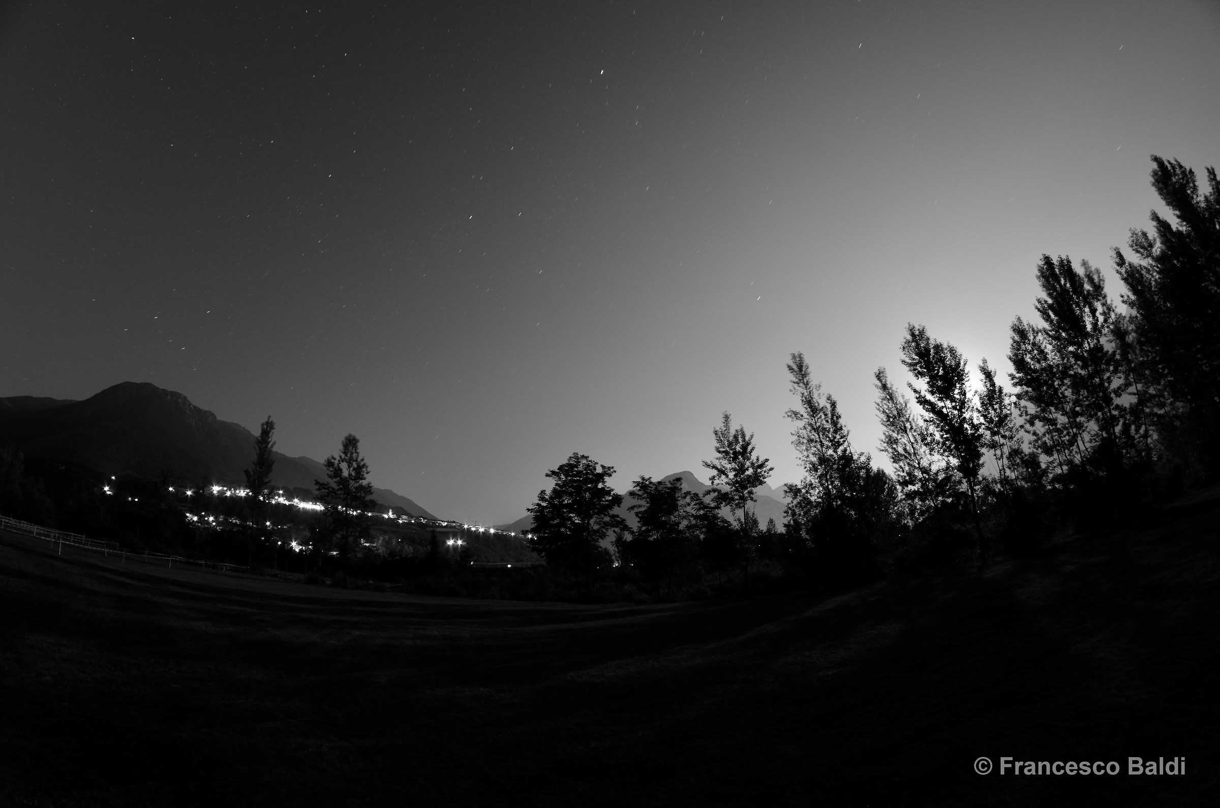 At night with fisheye