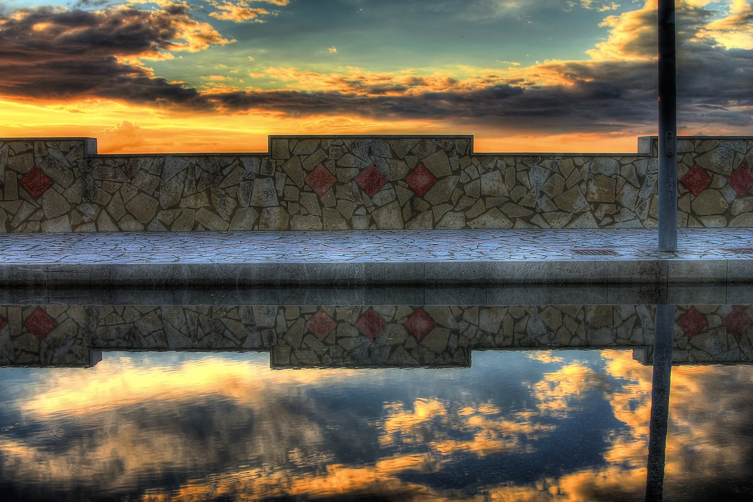 Promenade at sunset - HDR