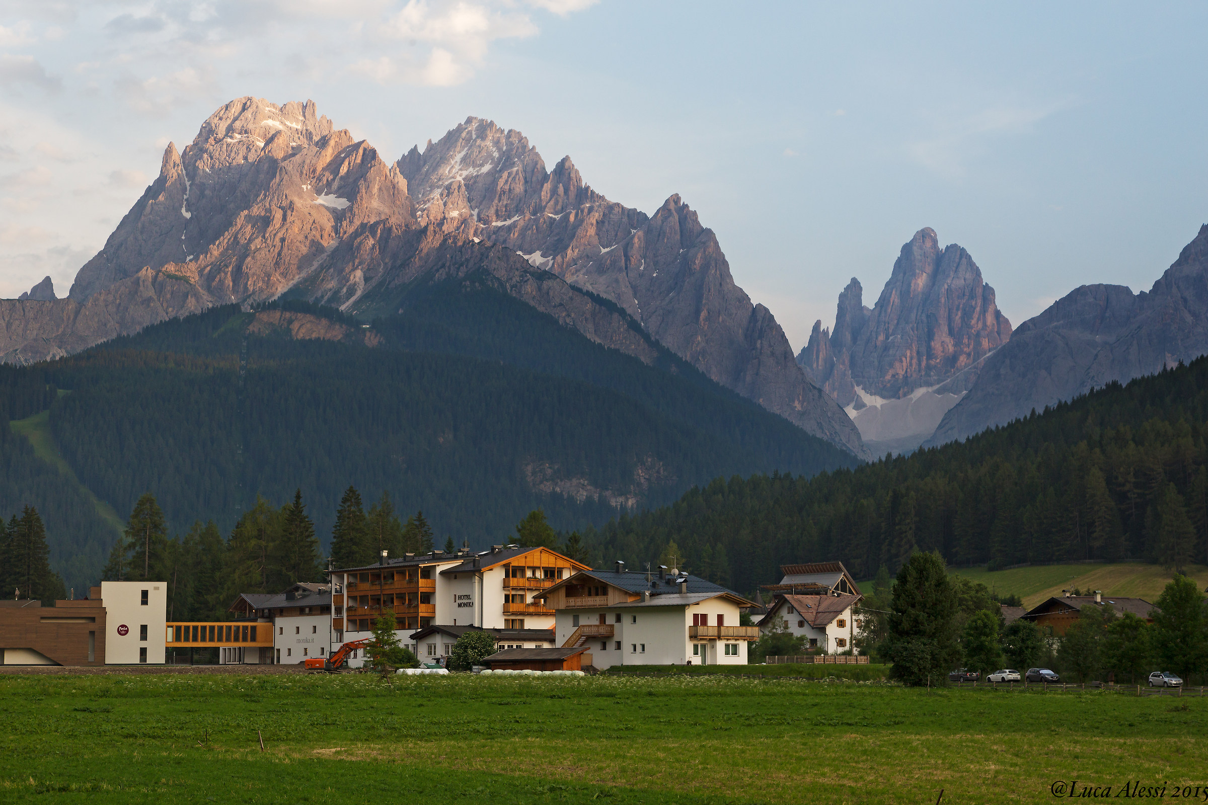 Sesto Dolomites at sunset