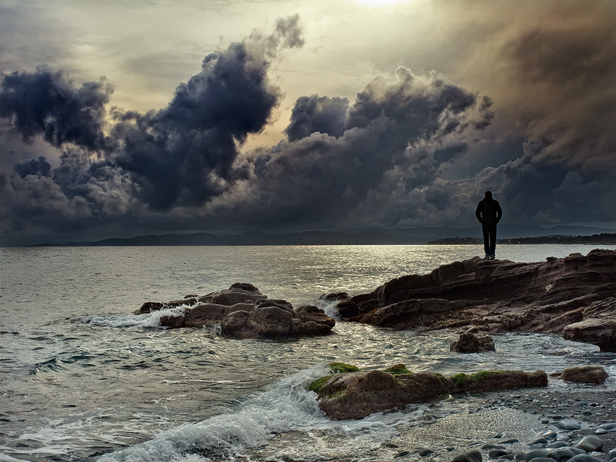 The sky, the man and the sea