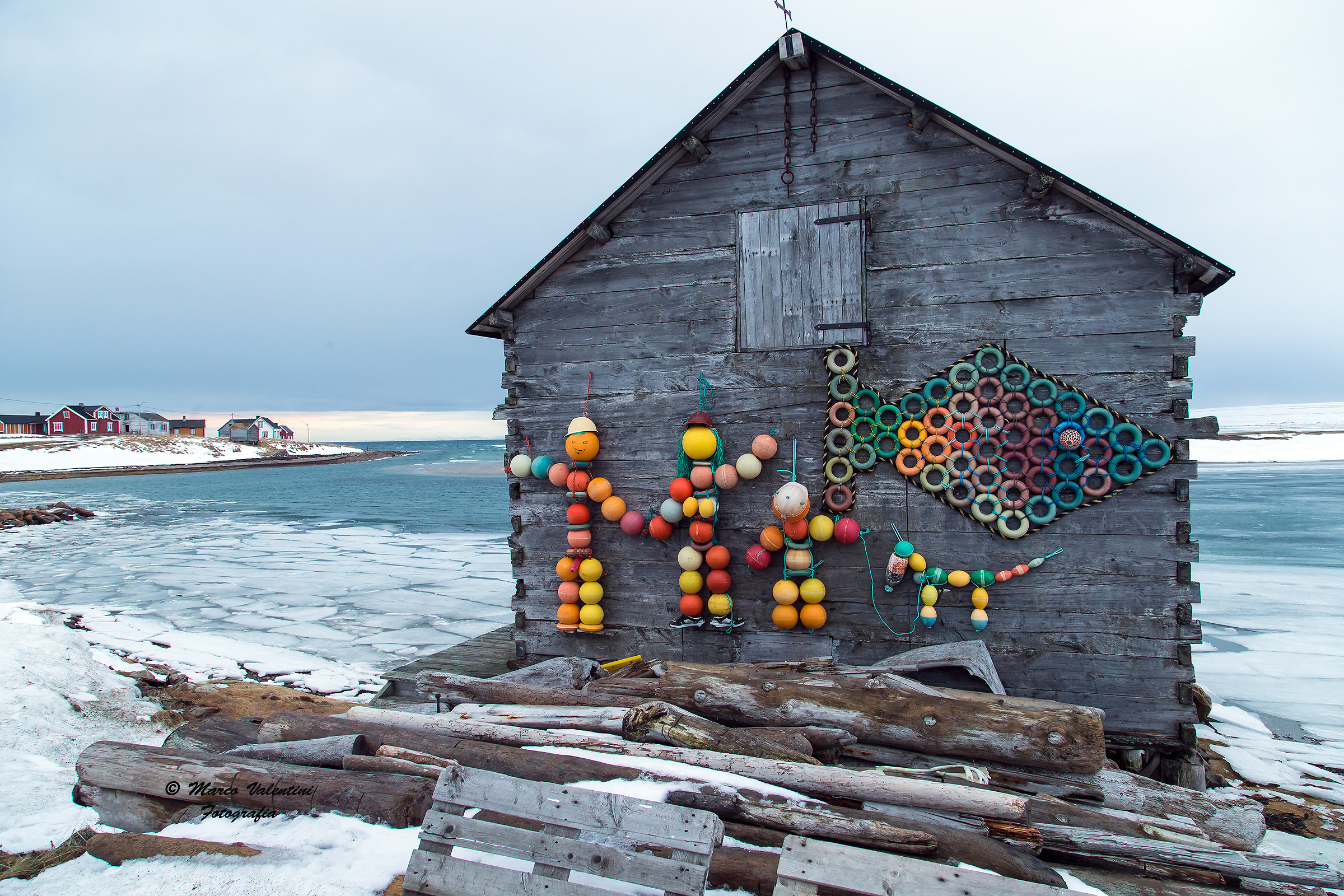 Happy family in the cold