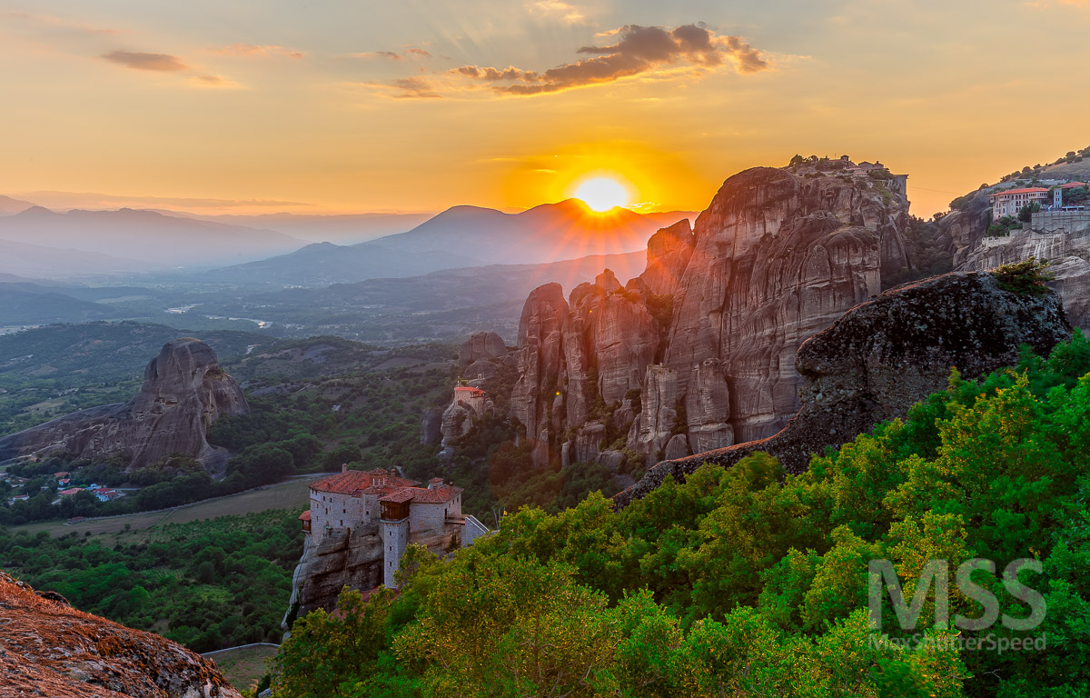 Sunset on Meteora