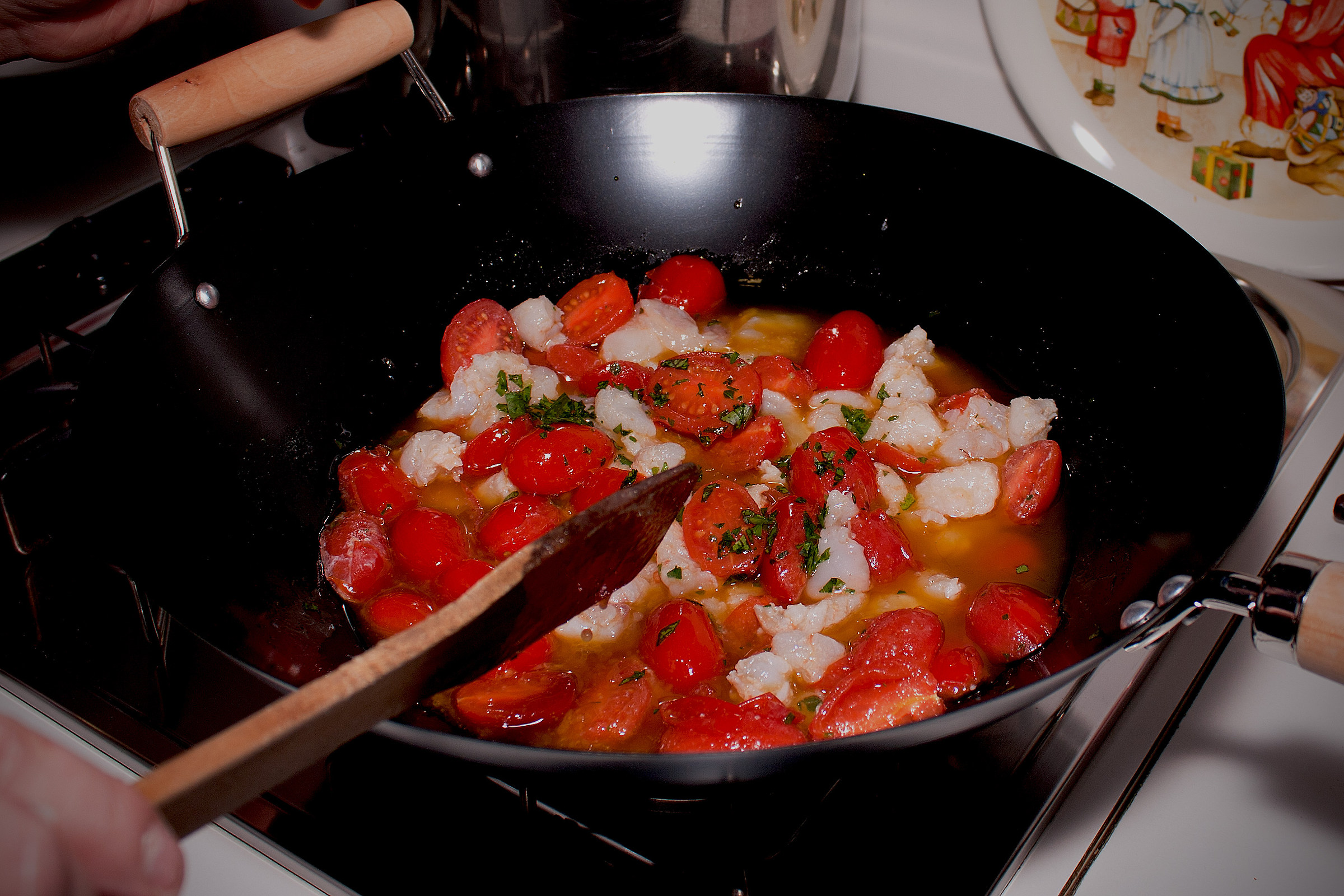 Tomato with monkfish